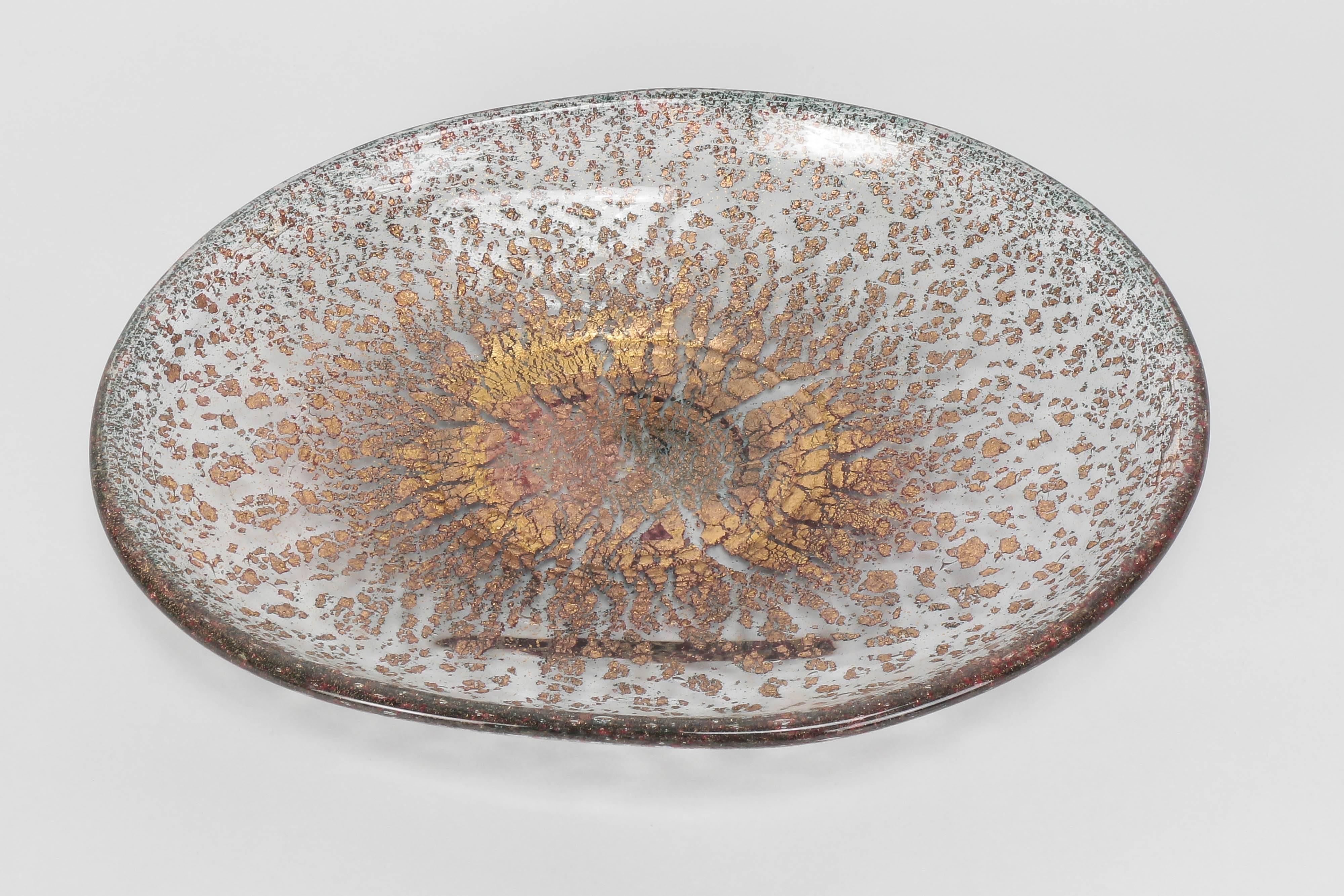 Italian Ercole Barovier Plate 'Porpora' Toso Murano, 1950s