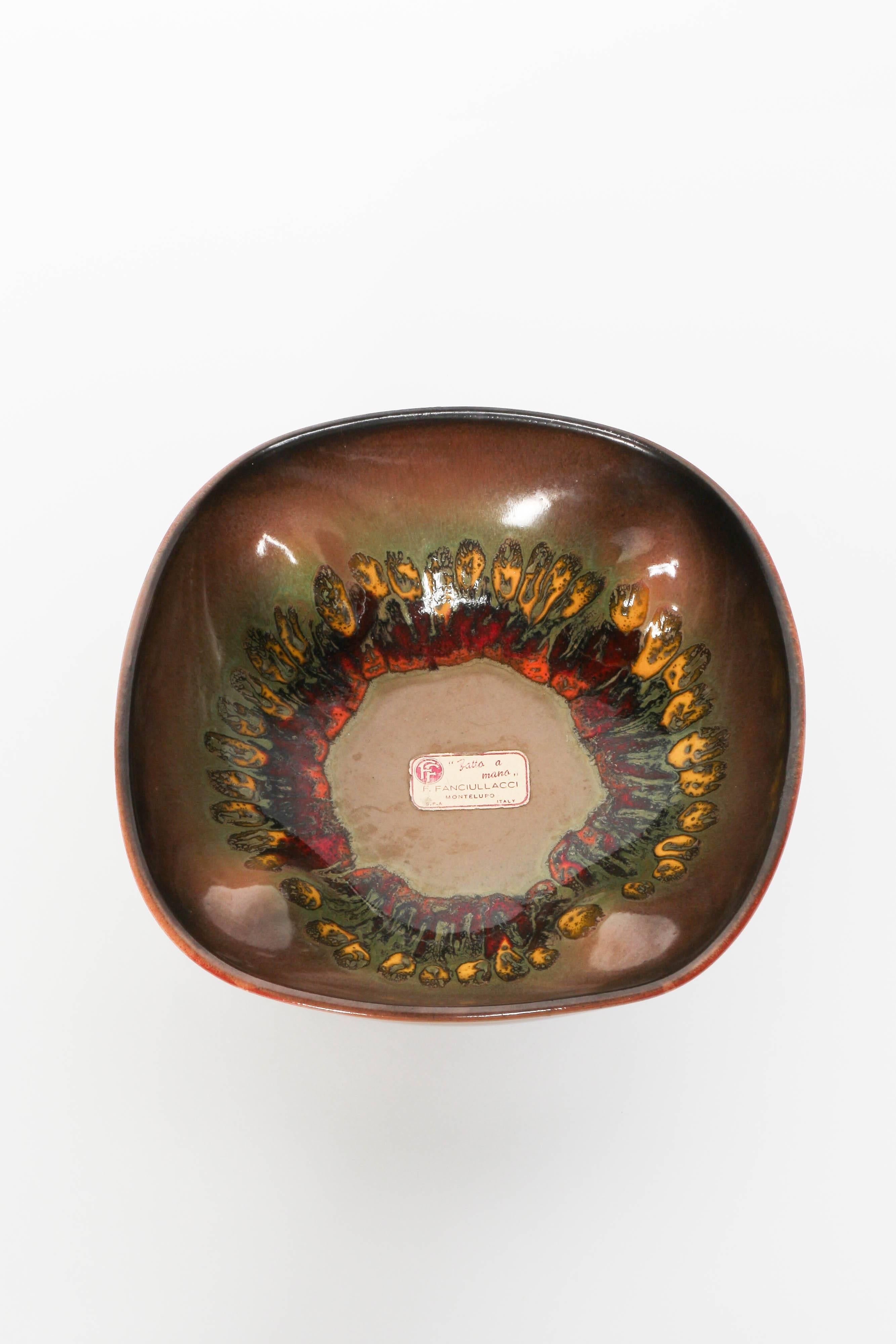 Italian Fanciullacci Ceramic Bowl FF Montelupo, 1970s In Excellent Condition In Basel, CH