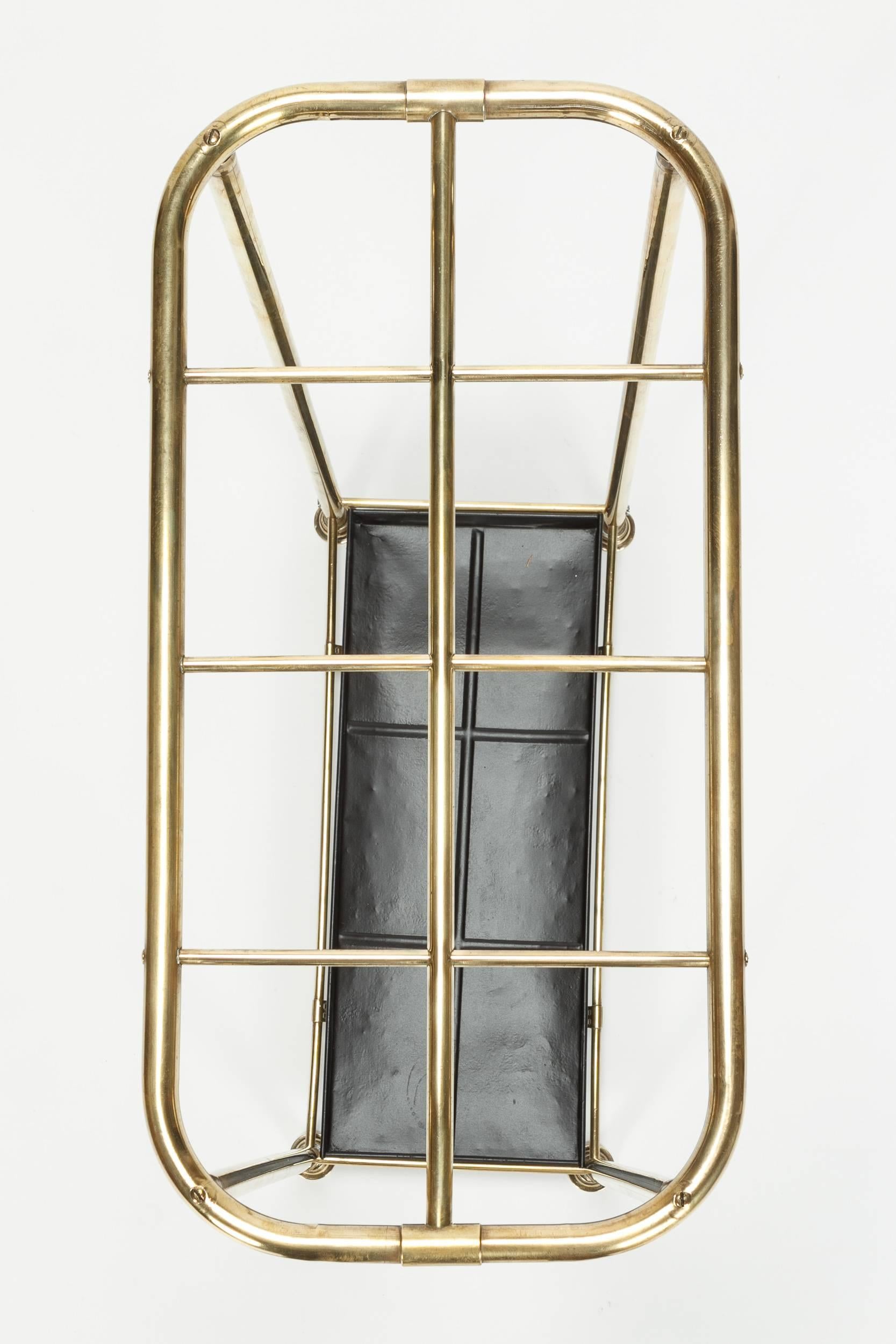 Very Elegant Hotel Lobby Brass Umbrella Stand, 1930s In Good Condition In Basel, CH