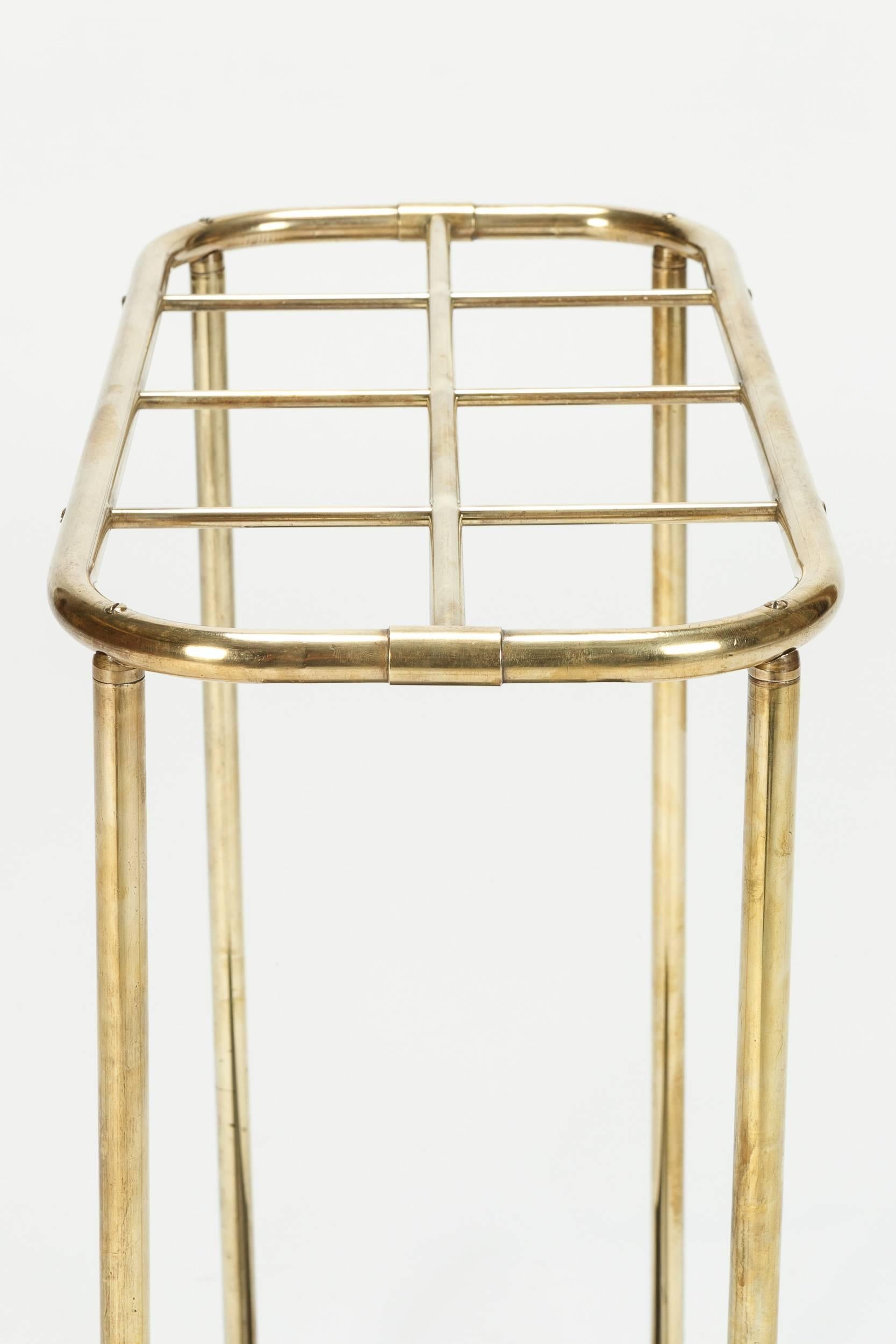 Very Elegant Hotel Lobby Brass Umbrella Stand, 1930s 1