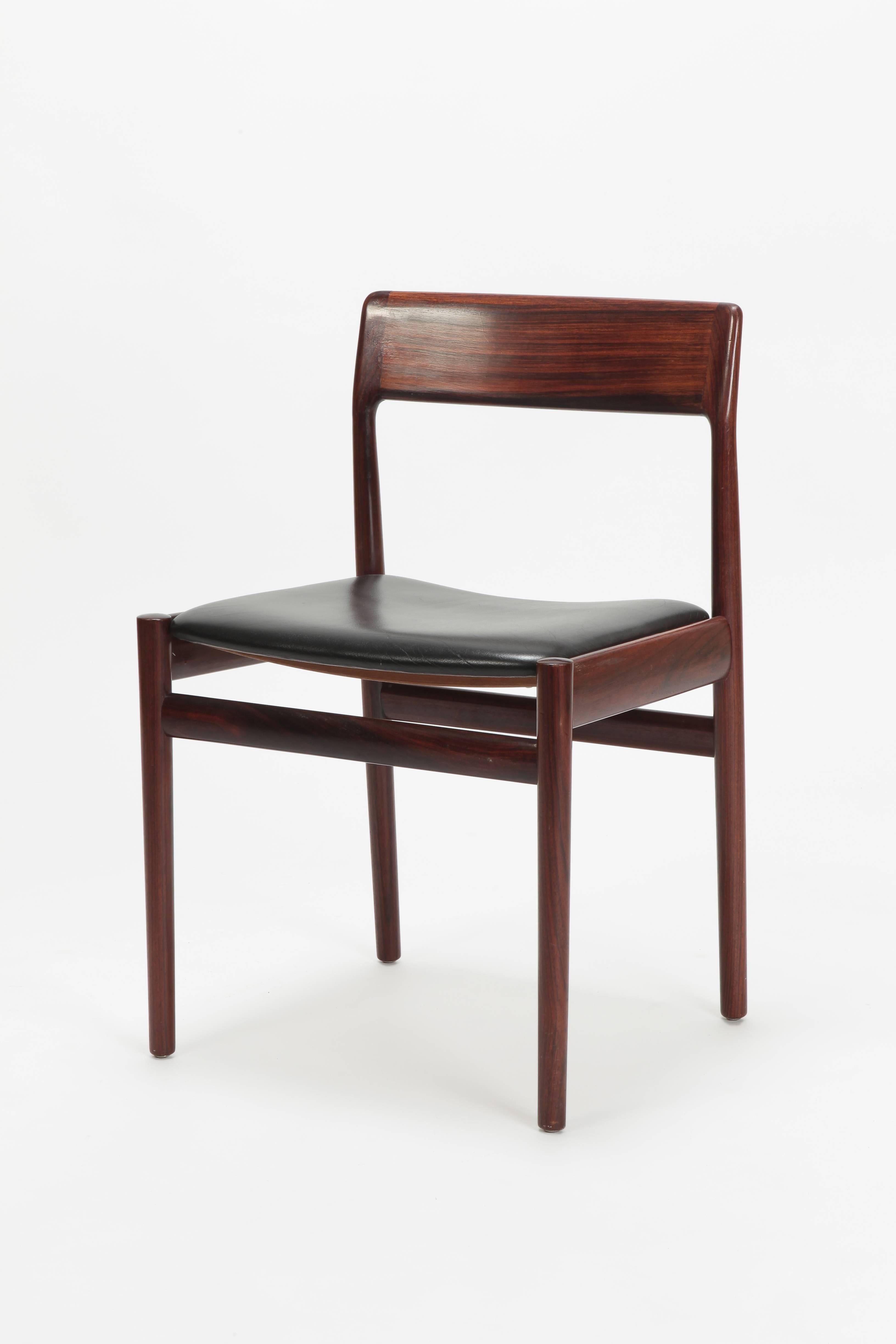 5 Johannes Norgaard Rosewood Chairs, 1960s 1