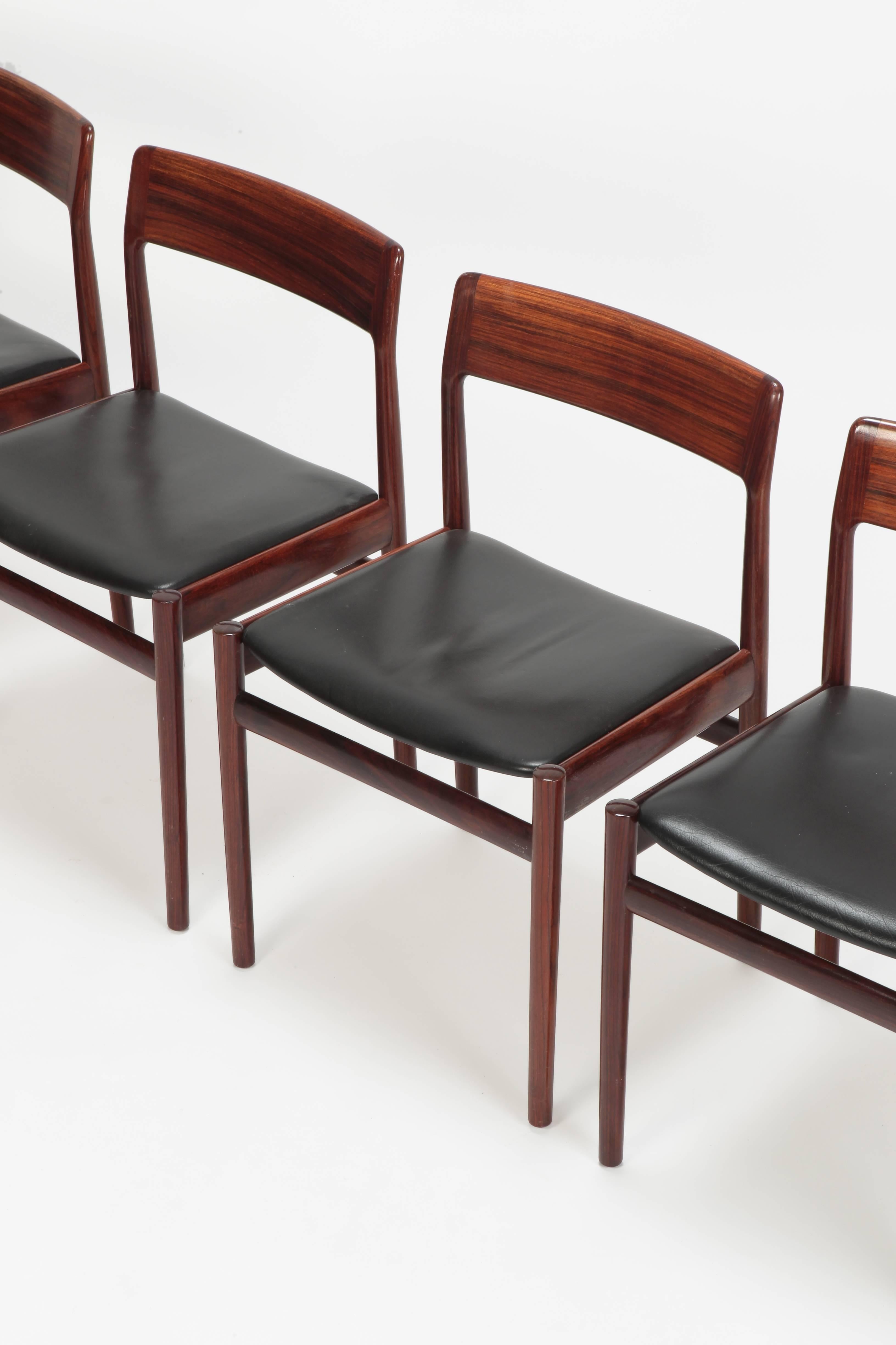 Mid-20th Century 5 Johannes Norgaard Rosewood Chairs, 1960s