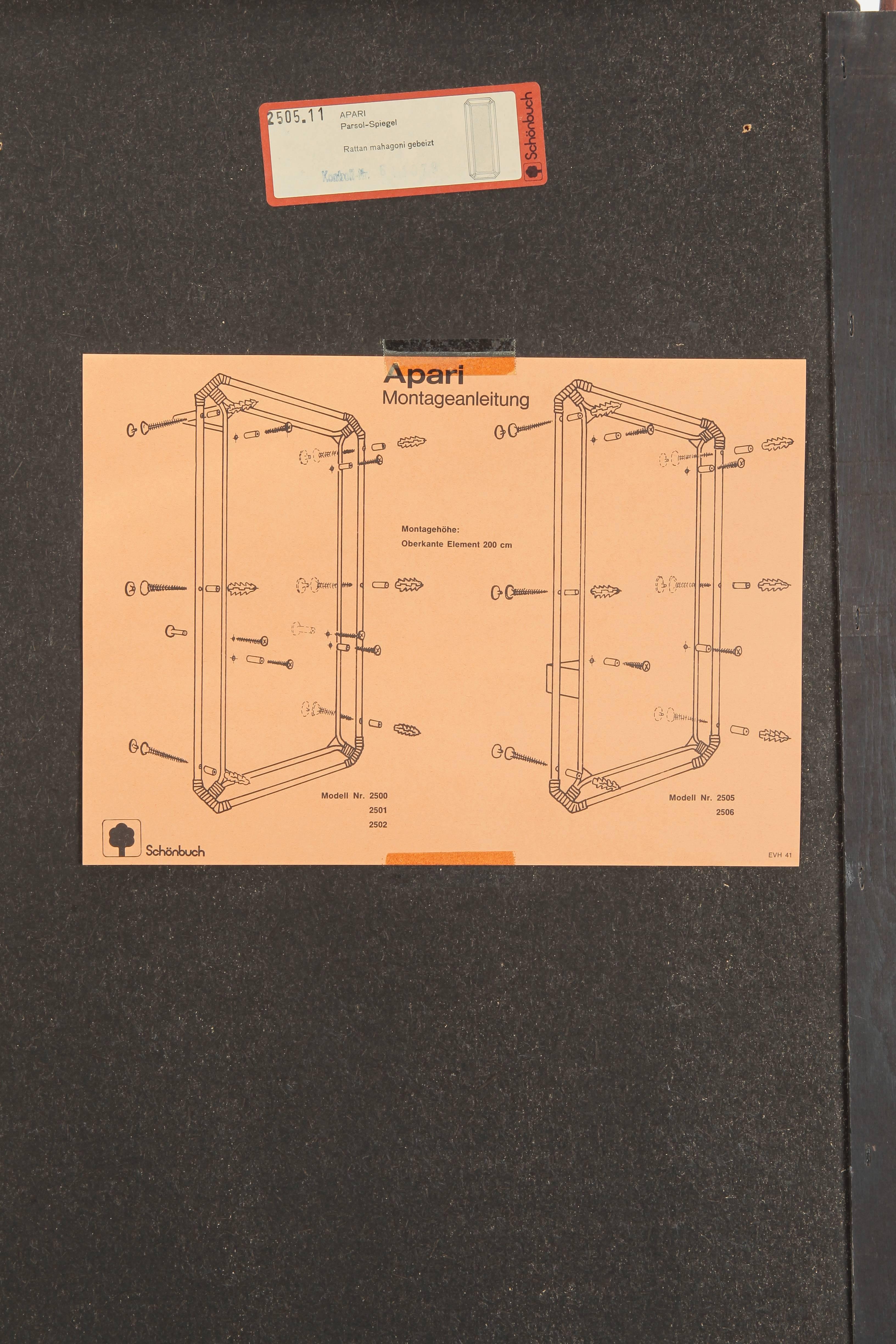 European Apari Entry Ensemble Bamboo, 1950s