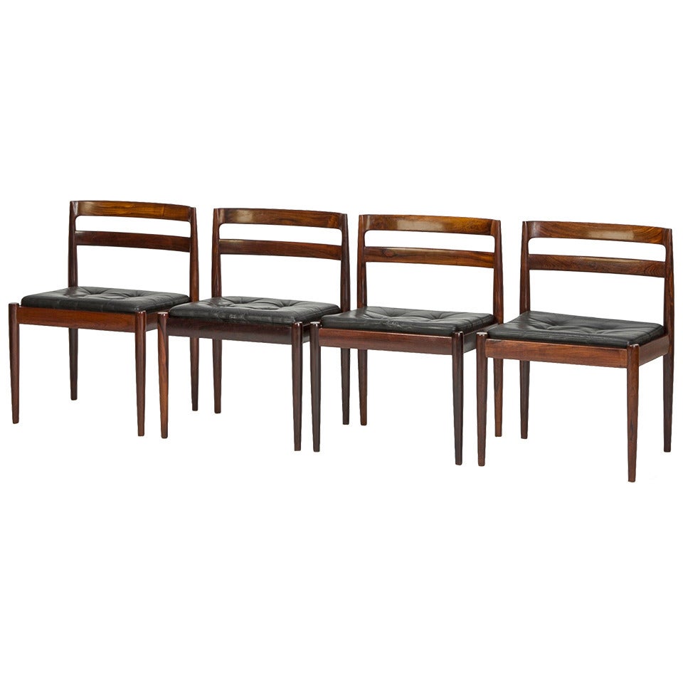 Set of Four Rosewood Chairs "Universe 301" by Kai Kristiansen For Sale