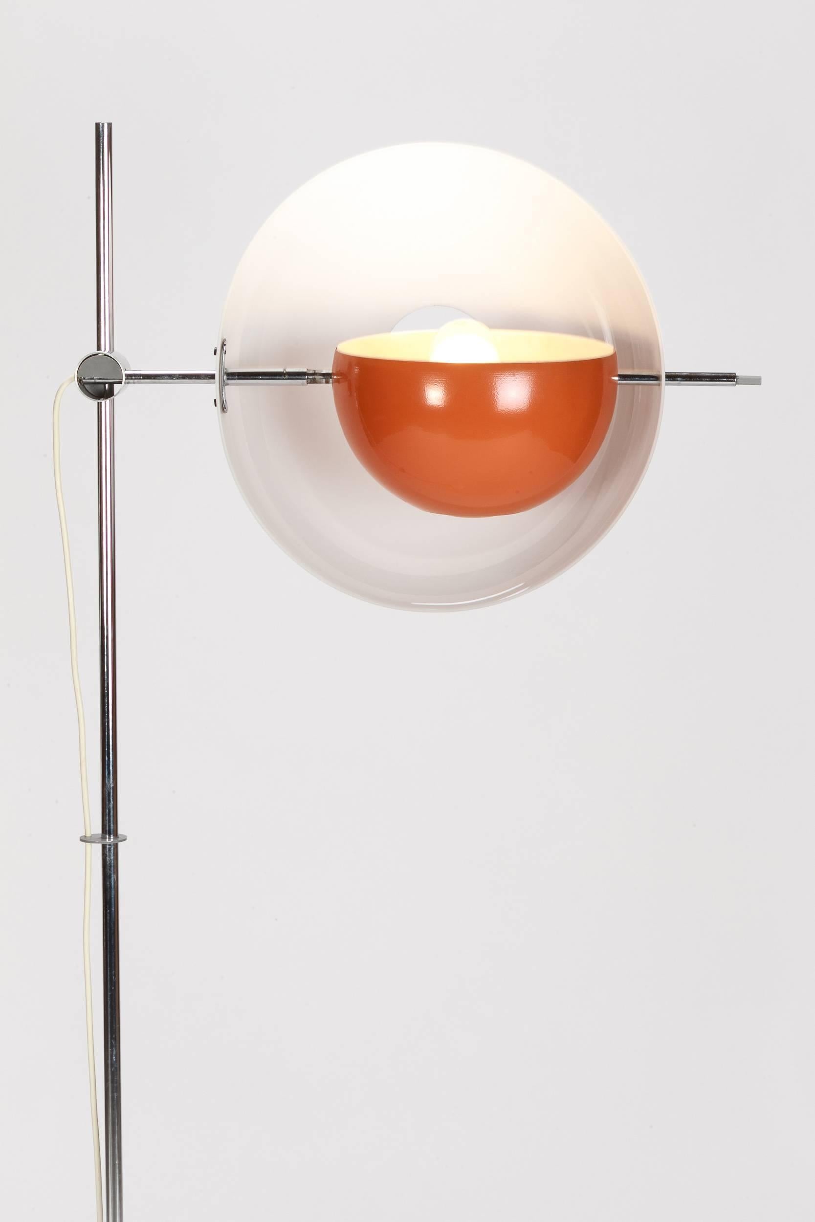 Lacquered Swiss Floor Lamp, Type 300, by Rico & Rosemarie Baltensweiler, 1971