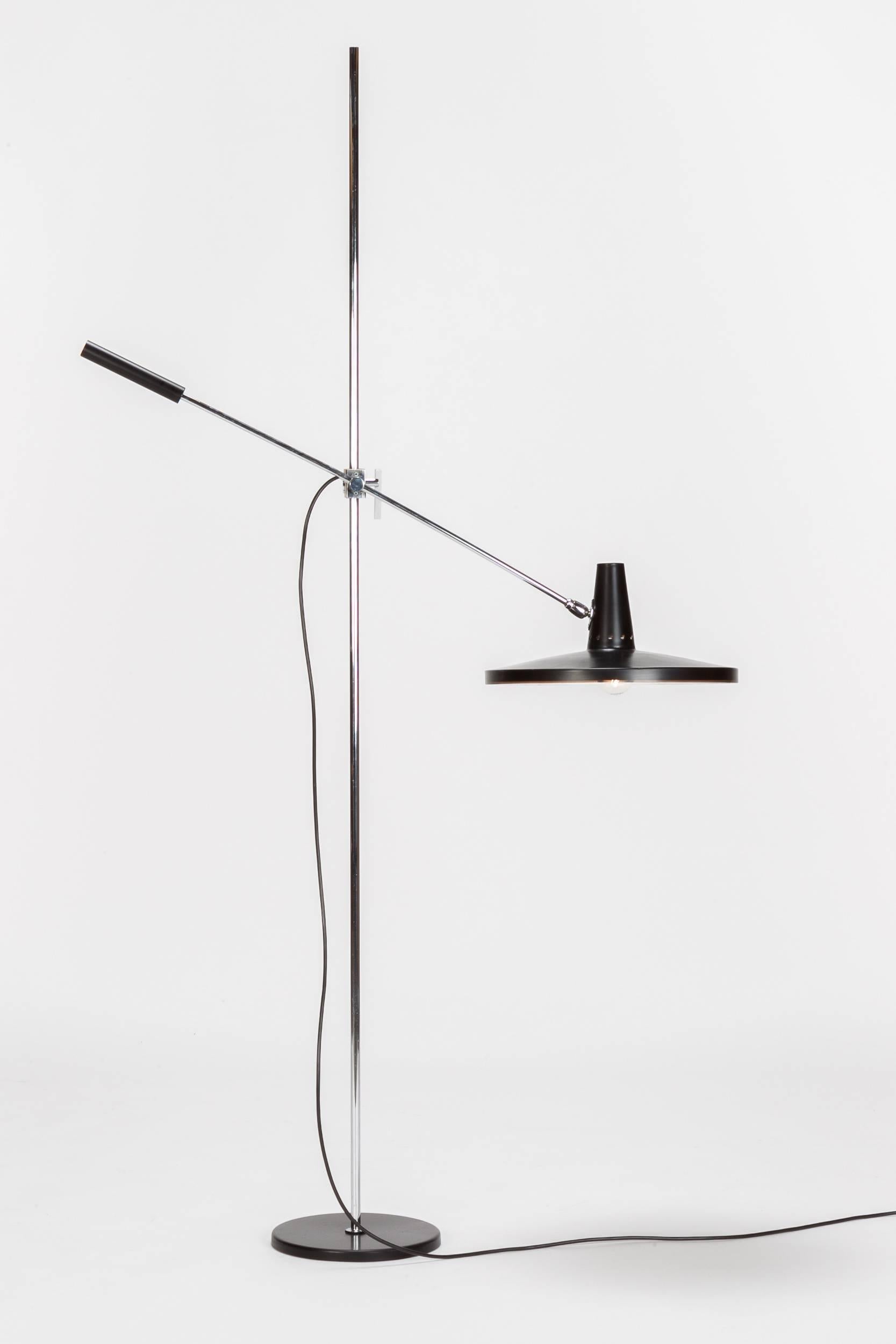 Mid-Century Modern Swiss Floor Lamp Attributed to Rico & Rosemarie Baltensweiler 1960s