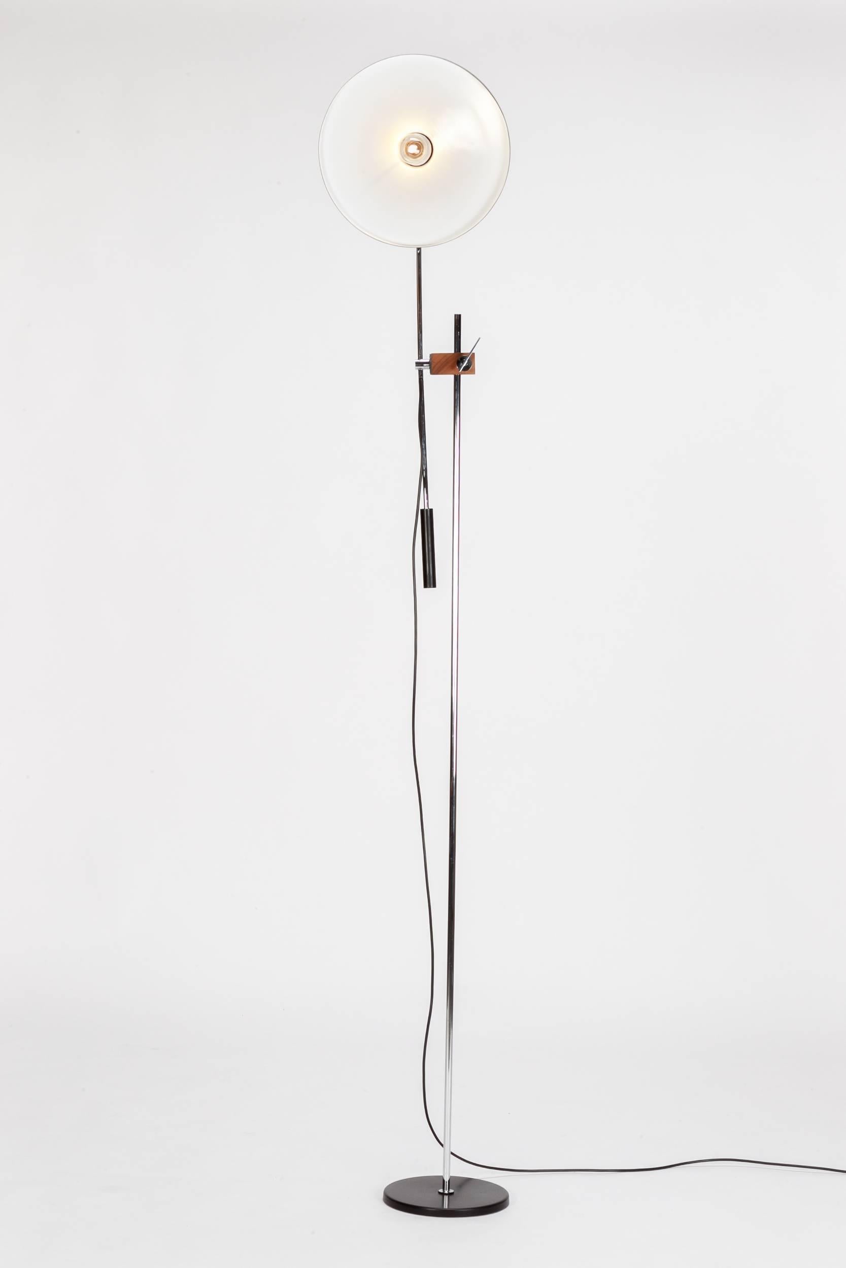 Chrome Swiss Floor Lamp Attributed to Rico & Rosemarie Baltensweiler 1960s