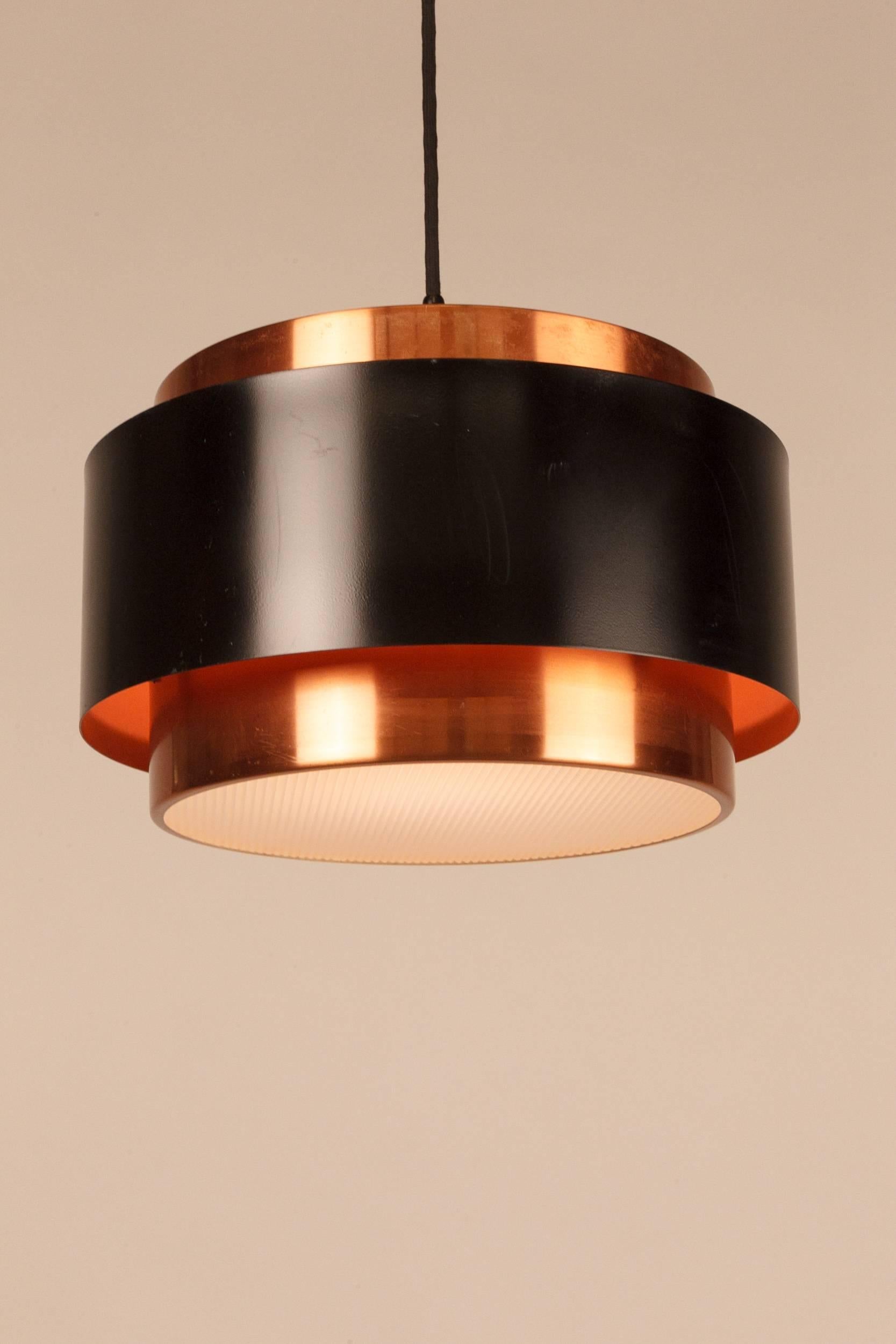 Lacquered Danish Saturn Copper Pendant by Jo Hammerborg for Fog & Morup 