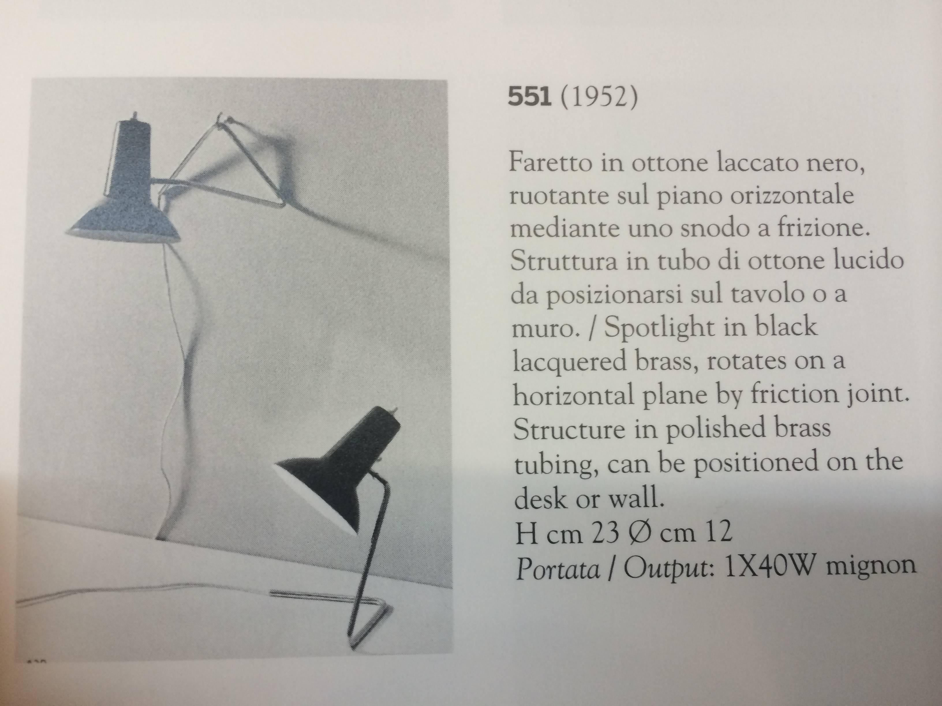 All Original Gino Sarfatti Table or Wall Light Model 551, 1952 2
