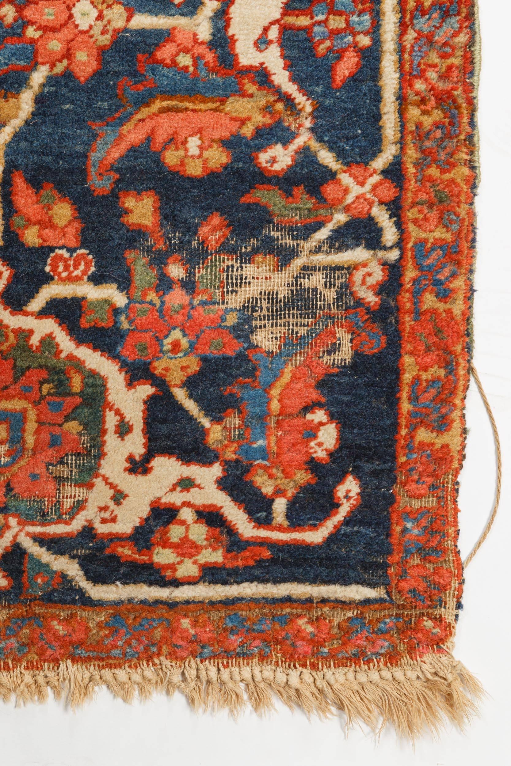 Richly Colored Antique Persian Heriz Serapi Carpet 4