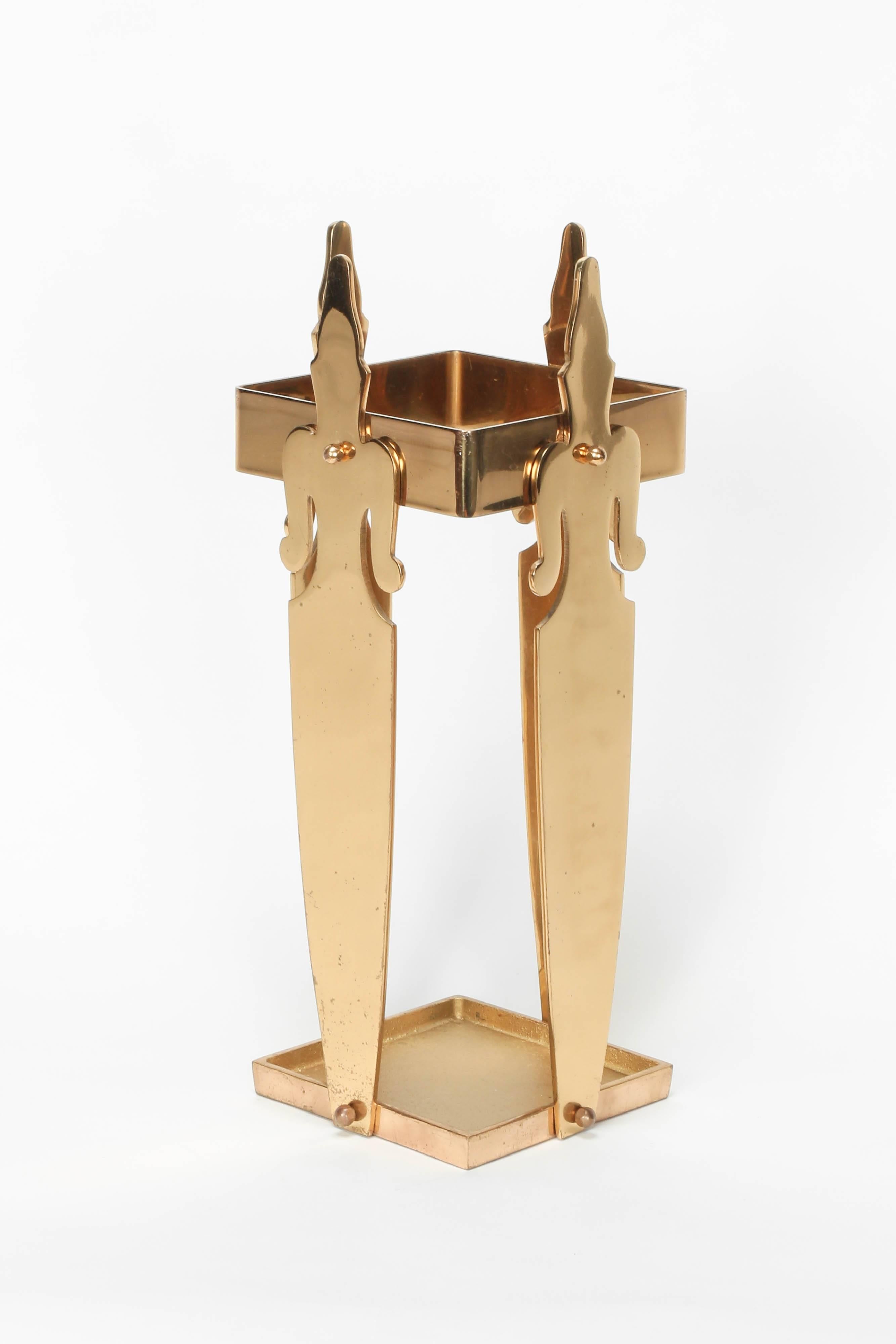 Italian Solid Brass Coat Rack and Umbrella Stand Ornamental Figurines, 1970s 2