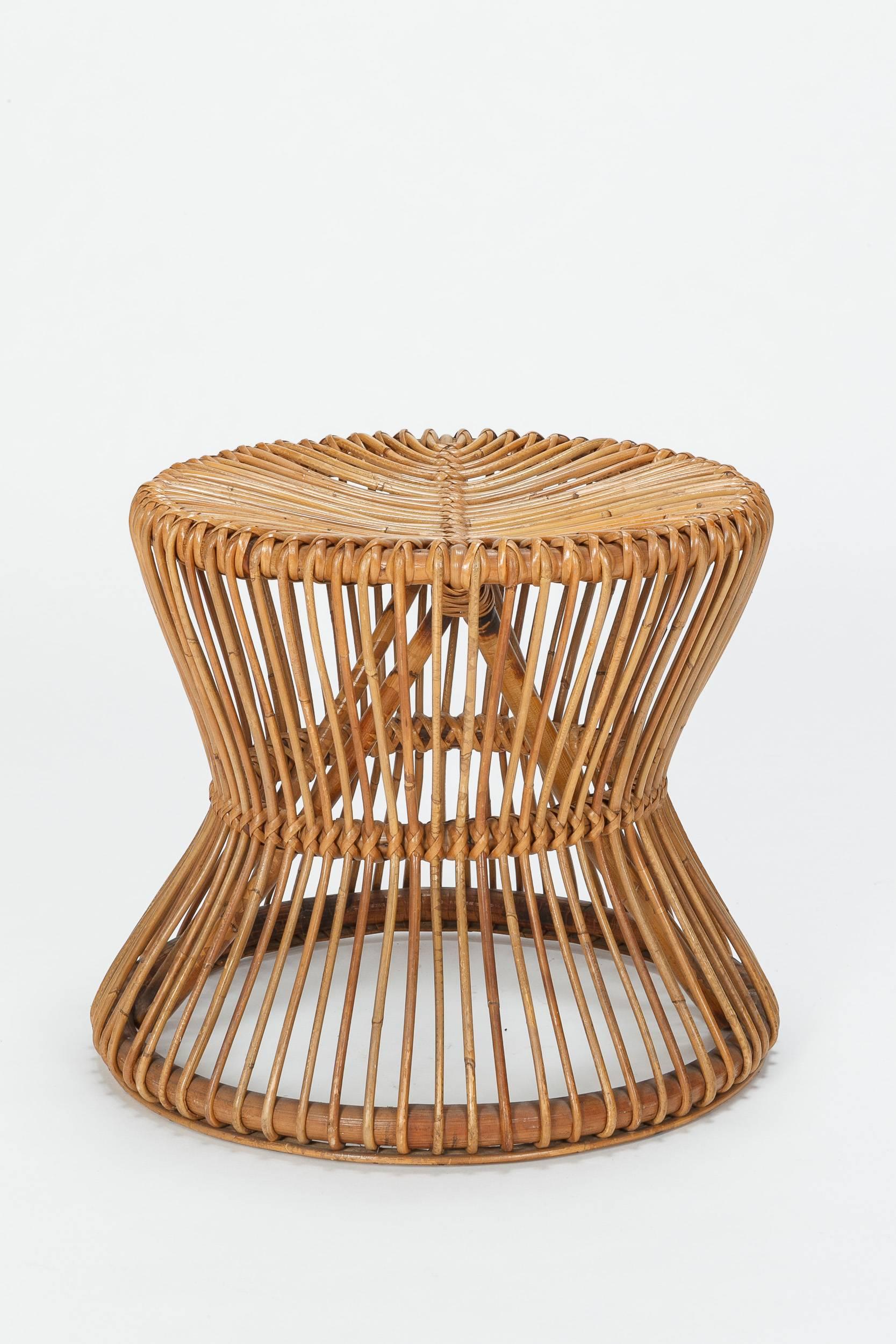 Wicker Franco Albini Margherita Italian Chair and Side Table, 1950s 1