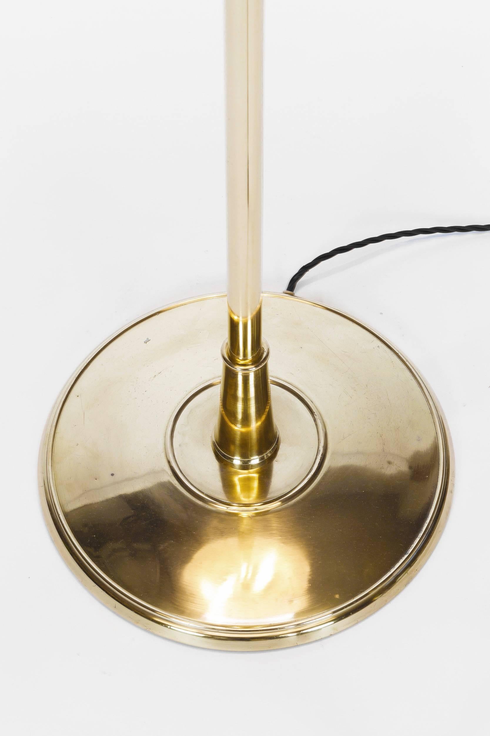 Swiss Floor Lampe Eberth Zürich Model 454 Hide Brass, 1940s 4