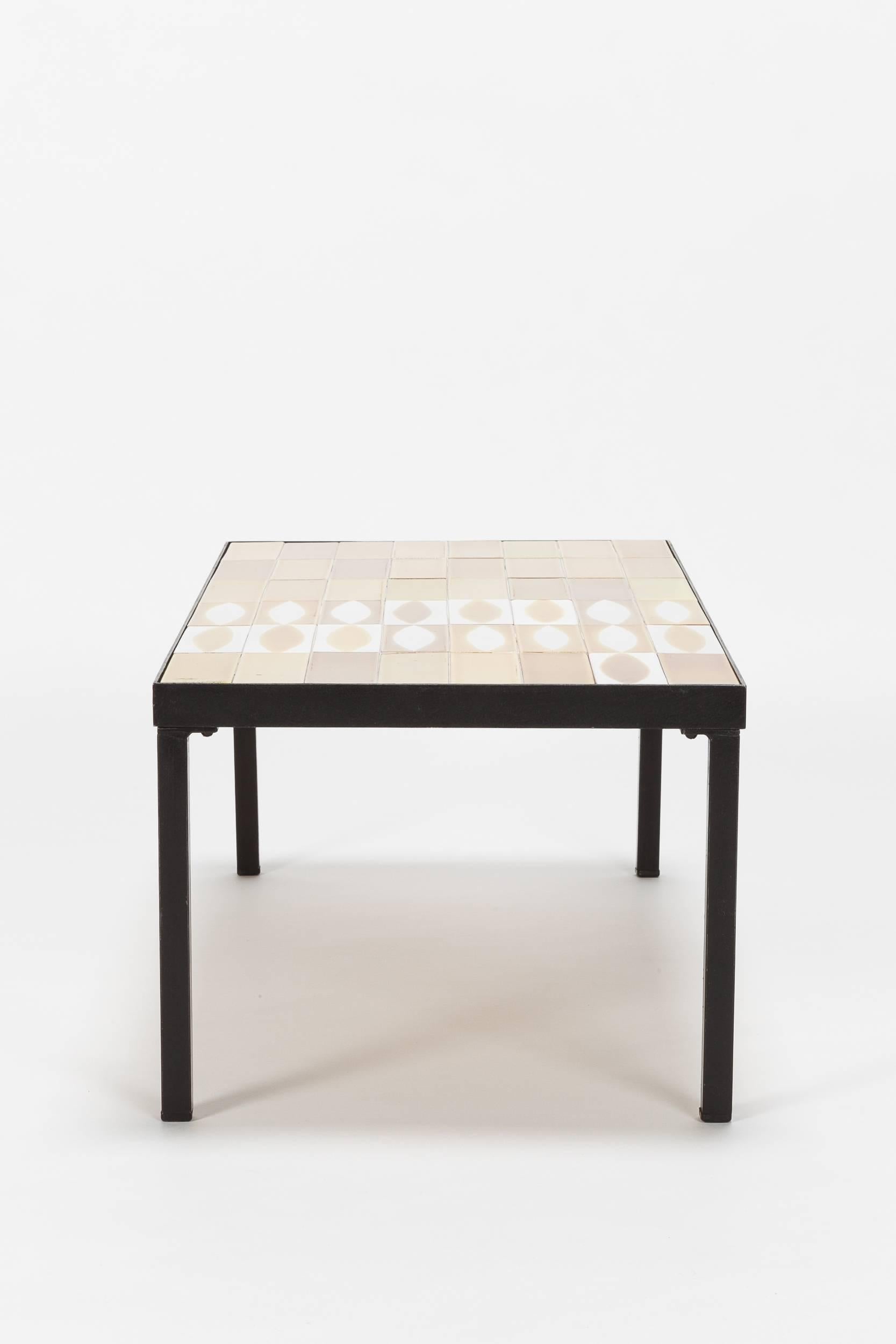 French Roger Capron Coffee Table Navette Vallauris, 1950s