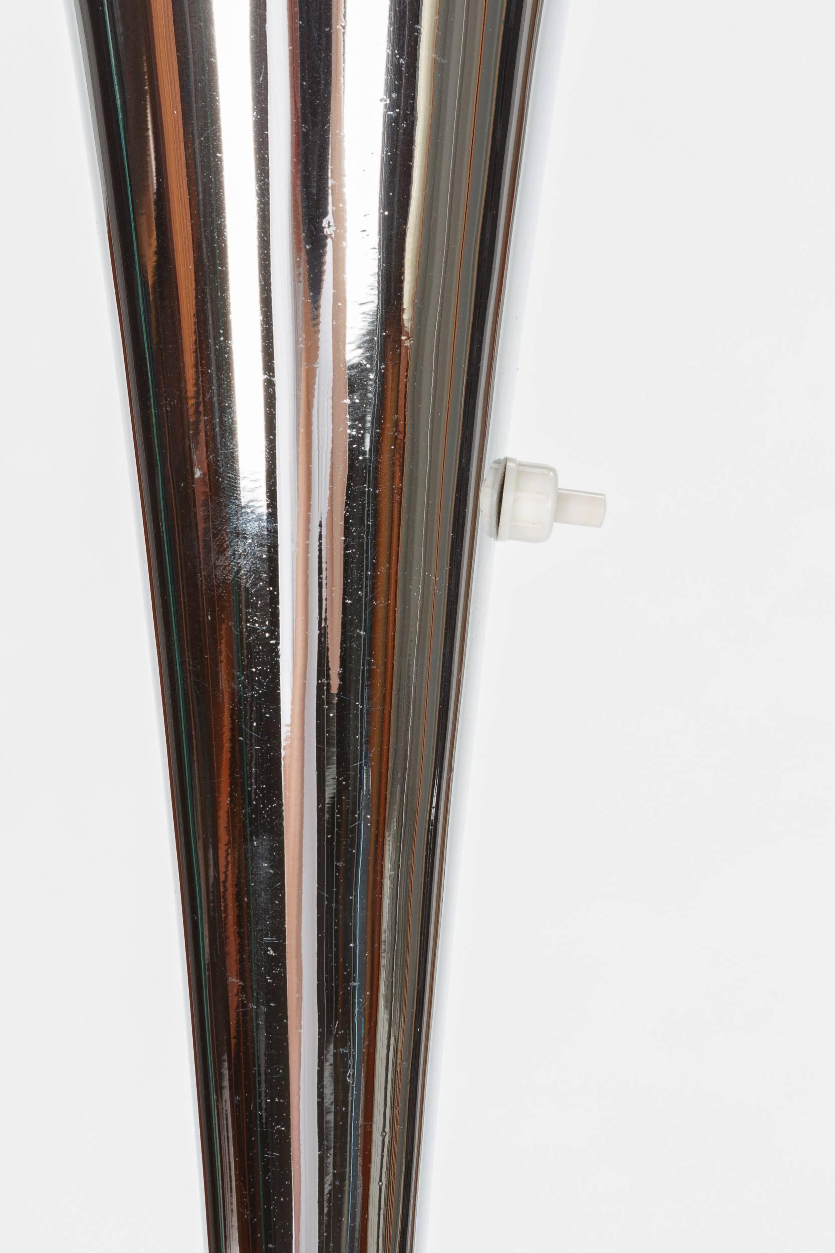 French Floor Lamp Laurel Chrome Marble, 1940s In Excellent Condition In Basel, CH
