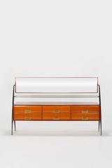 Silvio Cavatorta Sideboard with Mirror SC Roma Mahogany, 1950s