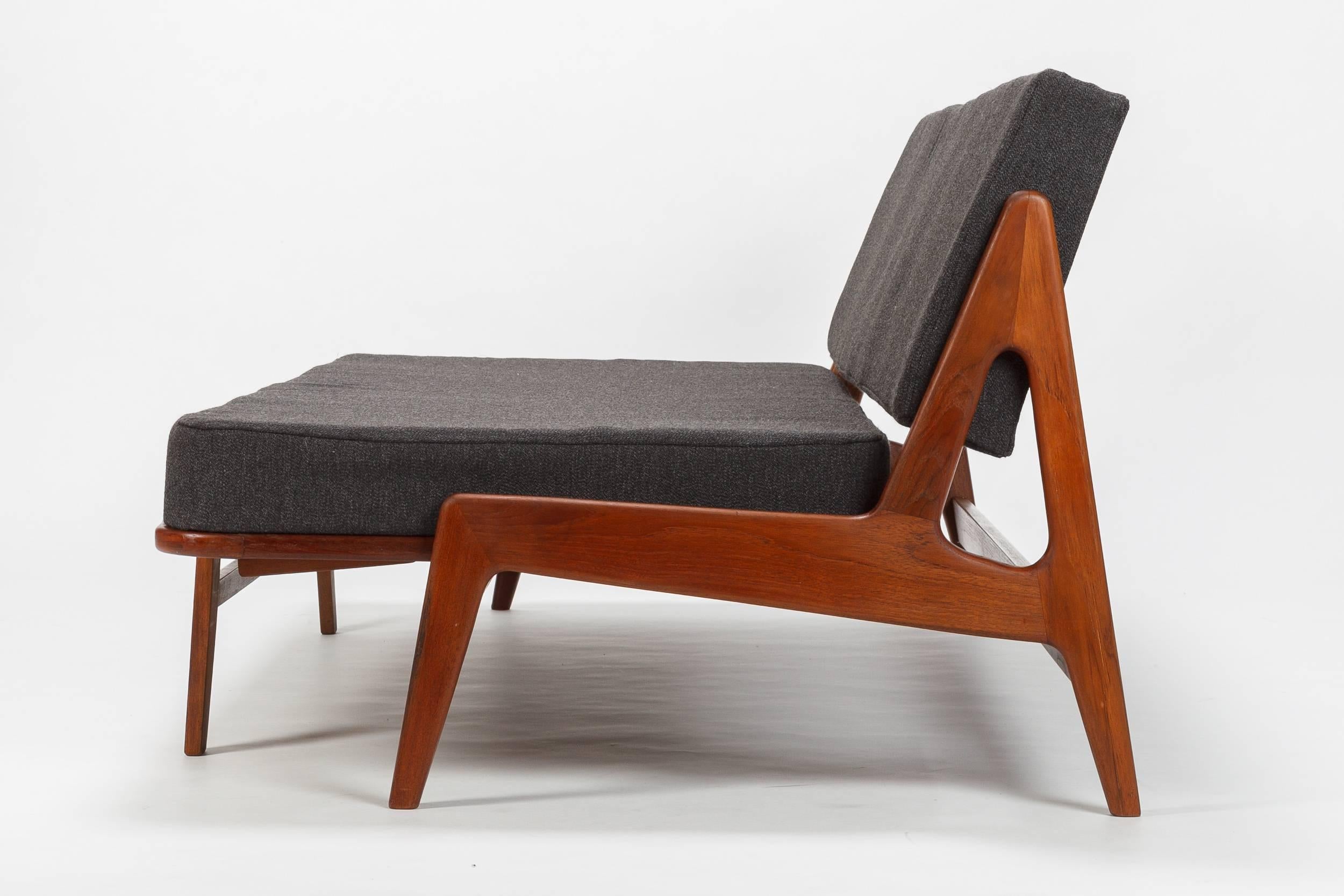Wool Scandinavian Arne Wahl Iversen Sofa Komfort Teak, 1950s