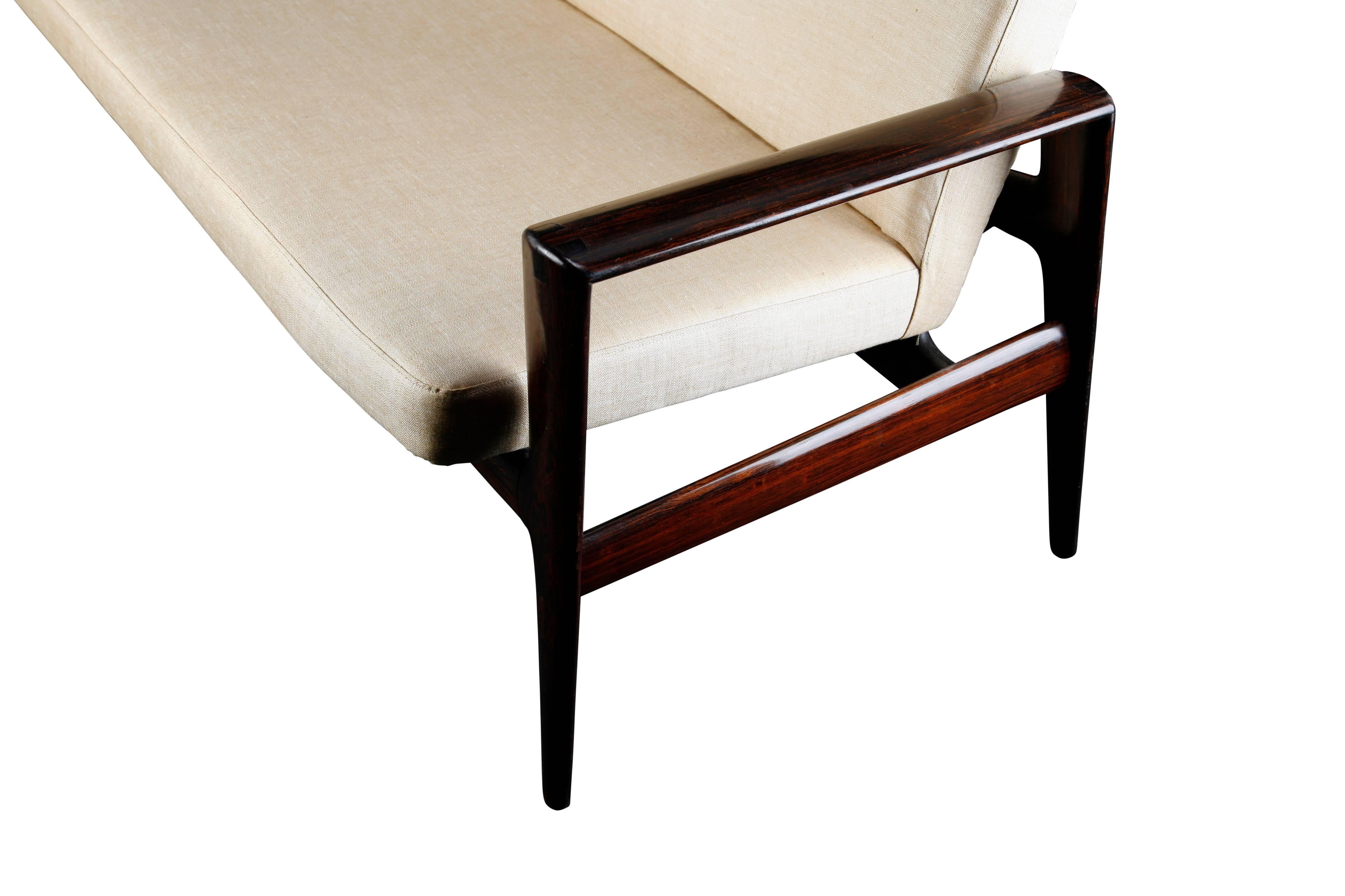 Mid-Century Modern Italian Sofa Rosewood Attributed to Ico & Luisa Parisi, 1950s