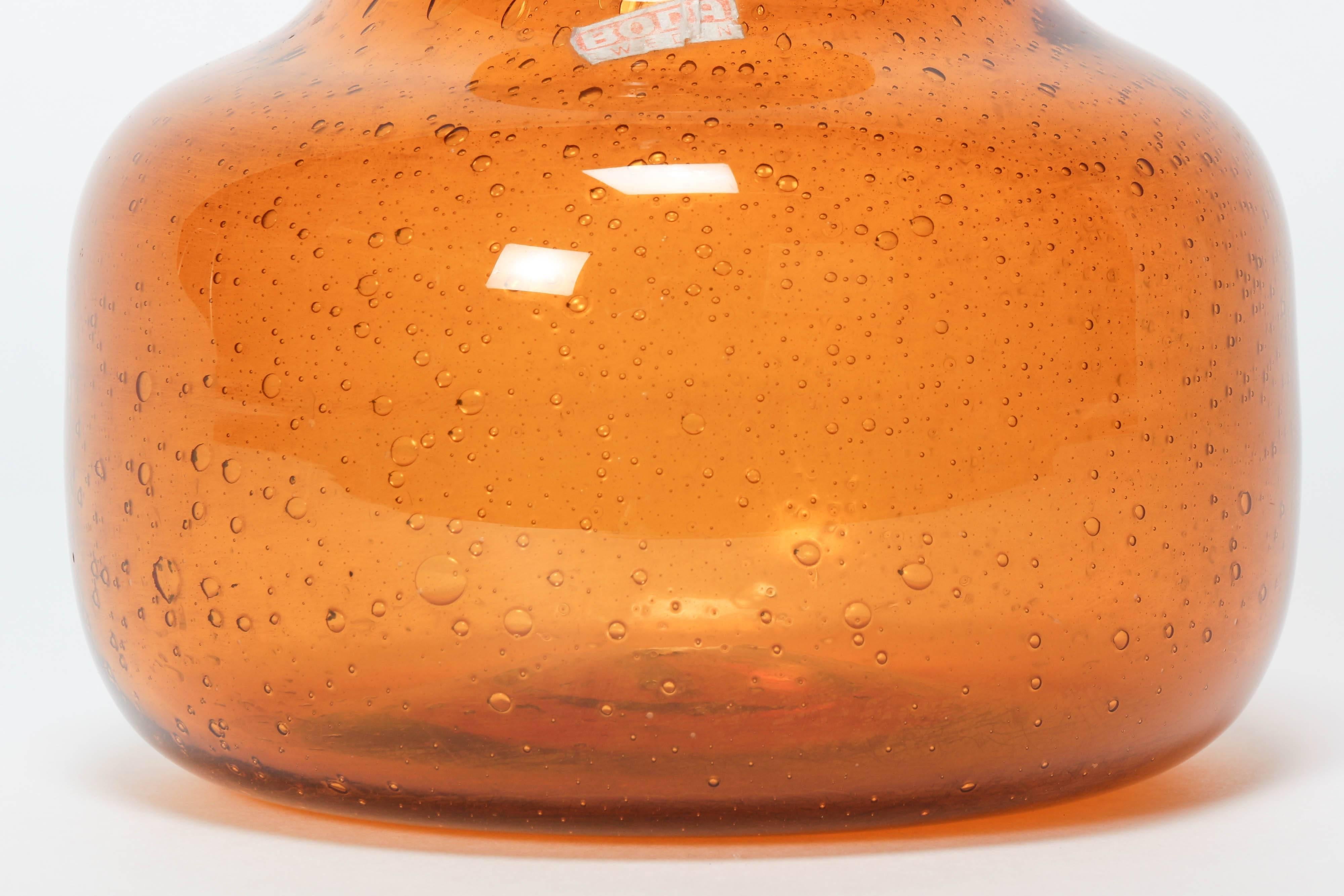 Mid-20th Century Scandinavian Erik Höglund Vase Amber Boda, 1960s