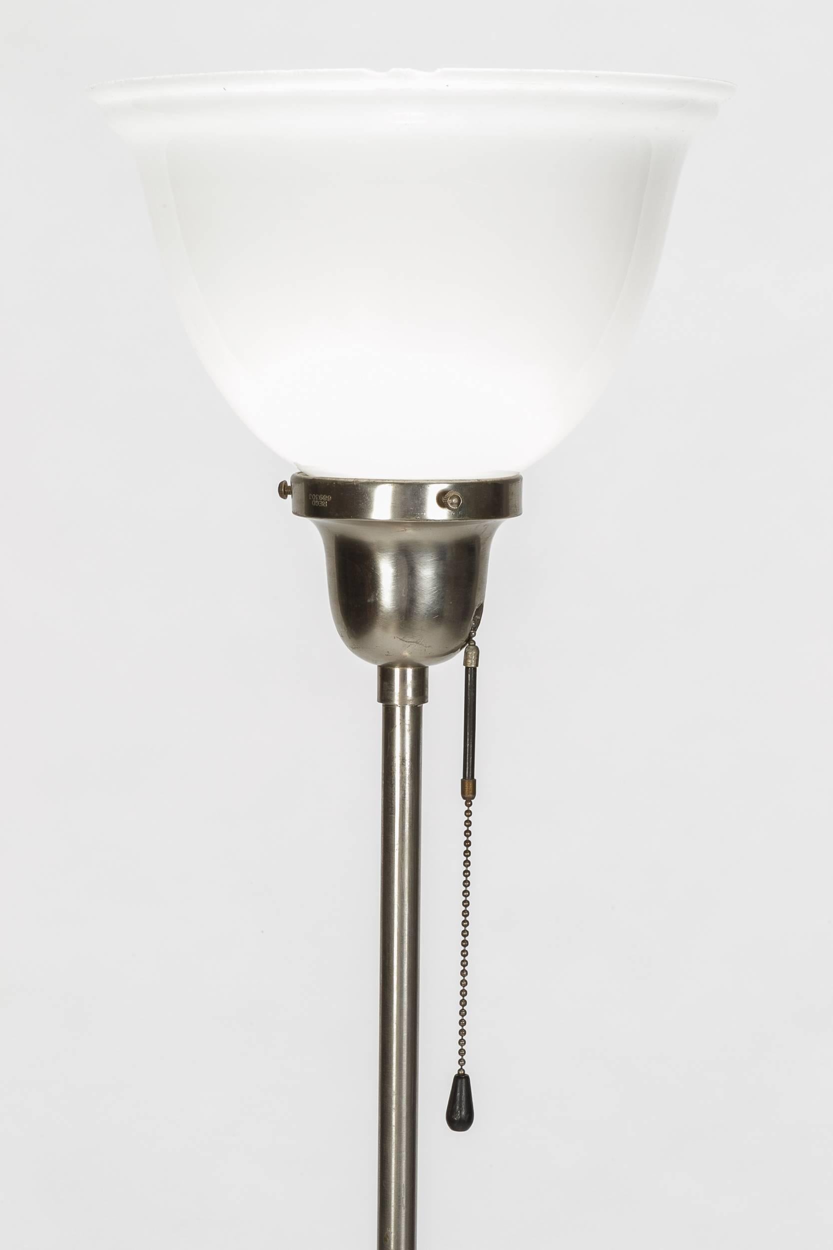 Mid-20th Century Swiss BAG Turgi Floor Lamp Nickel, 1930s