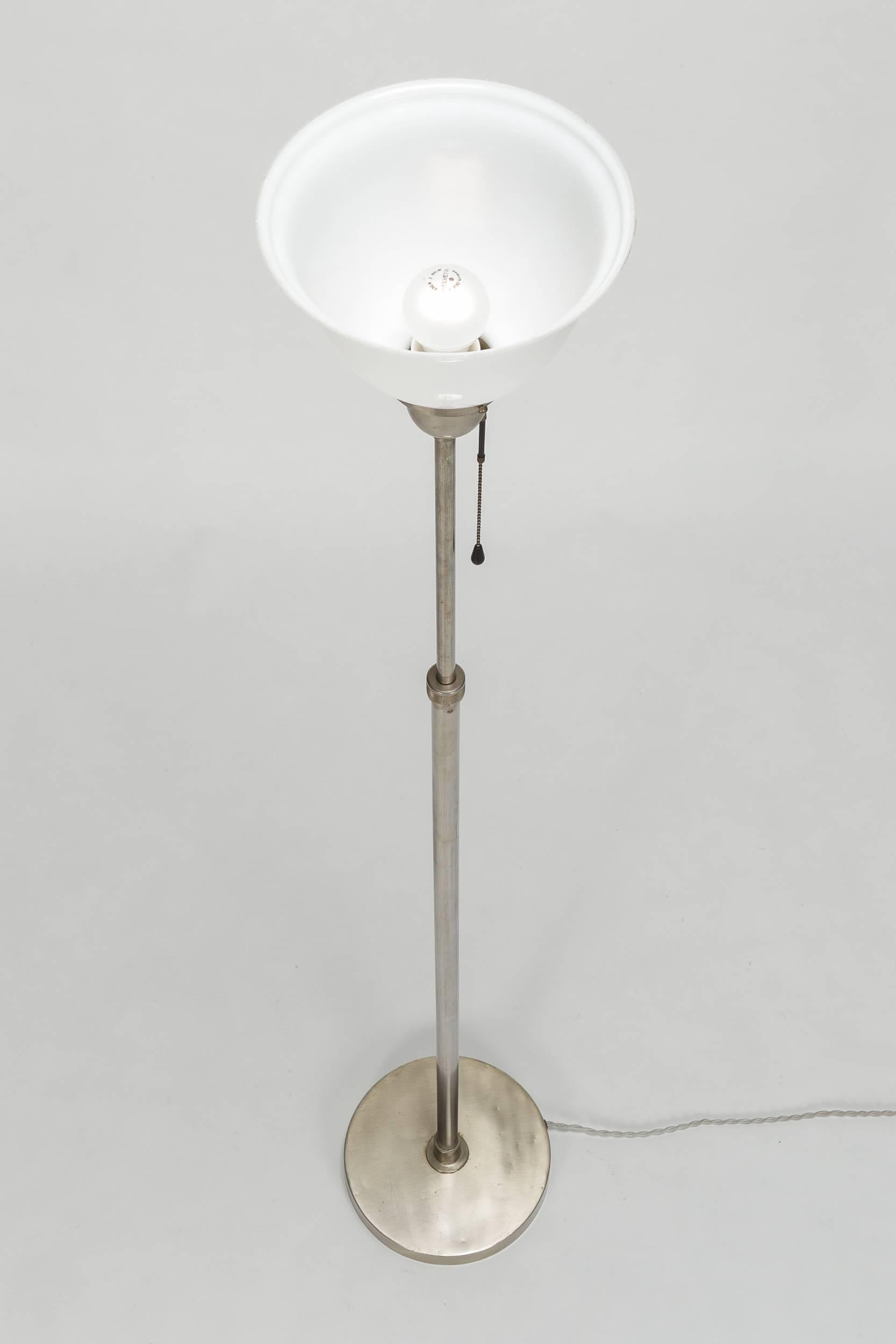Swiss BAG Turgi Floor Lamp Nickel, 1930s In Good Condition In Basel, CH