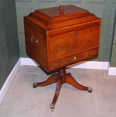Regency Period Mahogany and Satinwood Teapoy