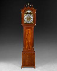George III Mahogany and Inlaid Scottish Longcase Clock