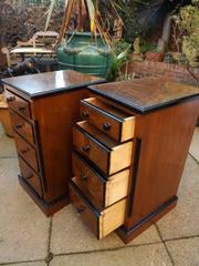 Pair of 19th Century French Walnut and Burr-Walnut Bedside Chests-of-drawers