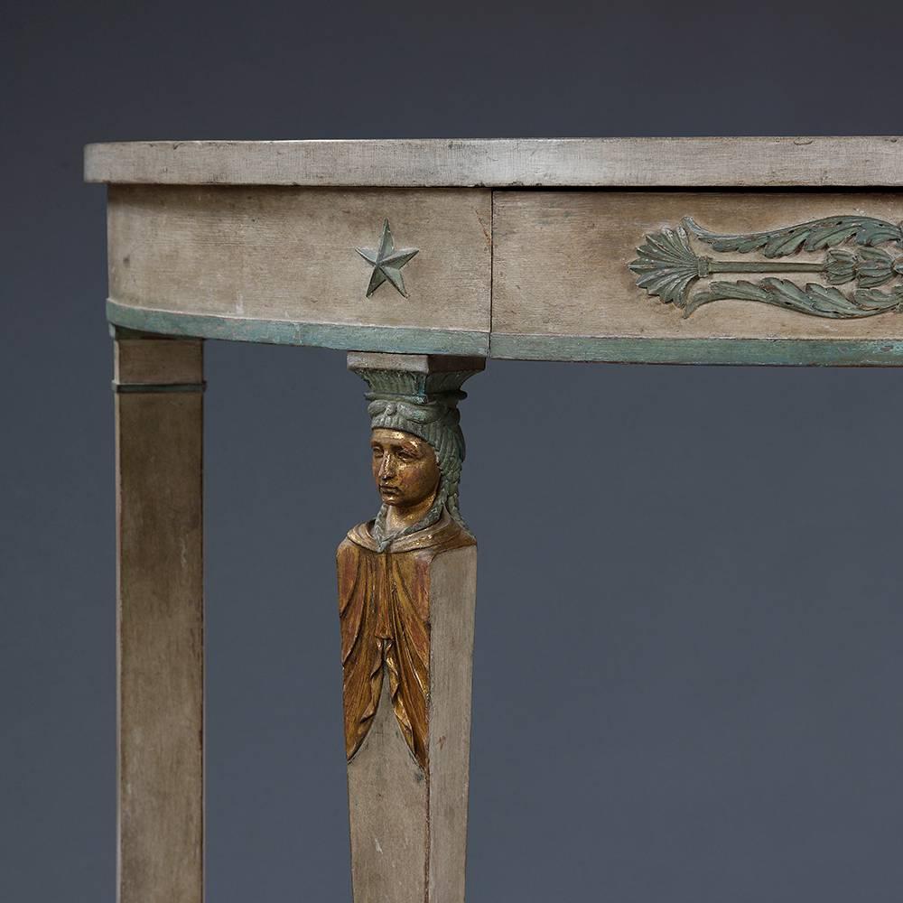 Mid-20th Century Empire Style painted Console Table In Good Condition For Sale In London, GB