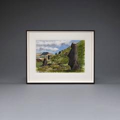 Set of Six Watercolors of Easter Island