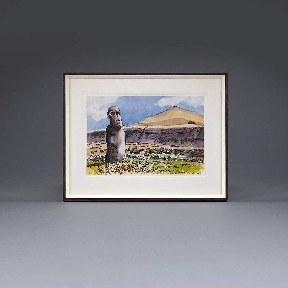 Watercolors of Easter Island by Teddy Millington Drake In Excellent Condition For Sale In London, GB