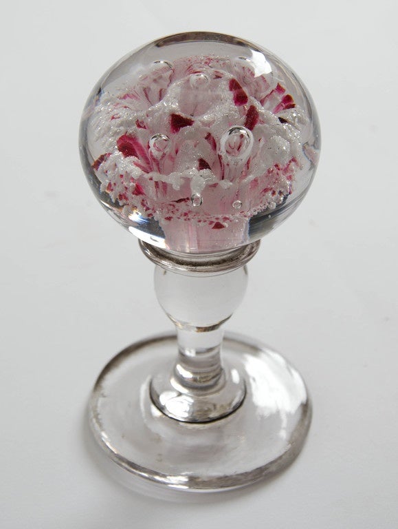 Great Britain (UK) Pair of Lobed Glass Decorative Paper Weights For Sale