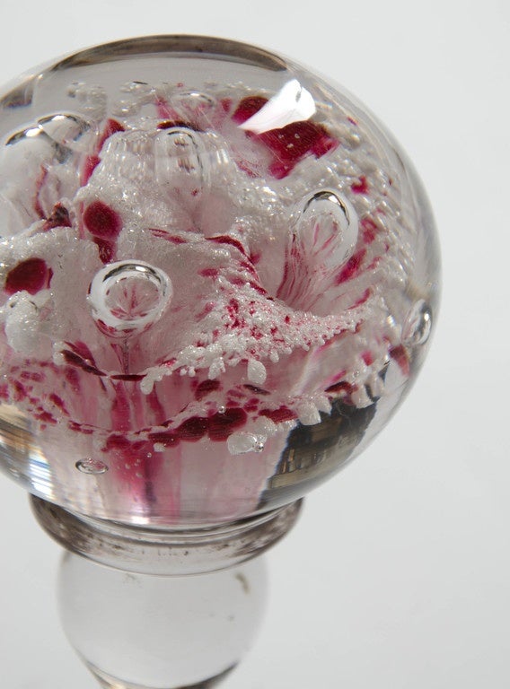 Pair of Lobed Glass Decorative Paper Weights In Good Condition For Sale In London, GB