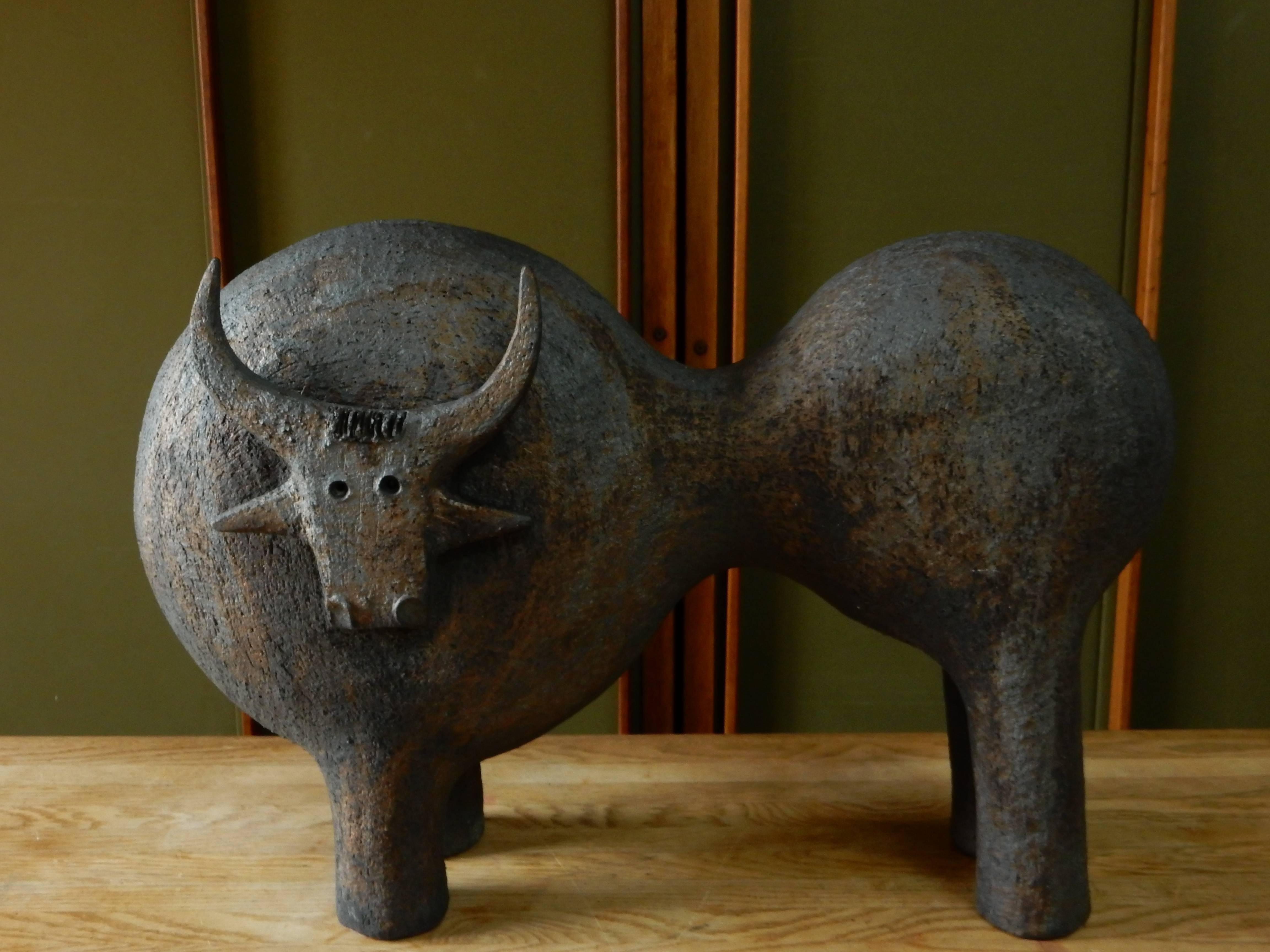 Contemporary Dominique Pouchain Ceramic Bull Sculpture
