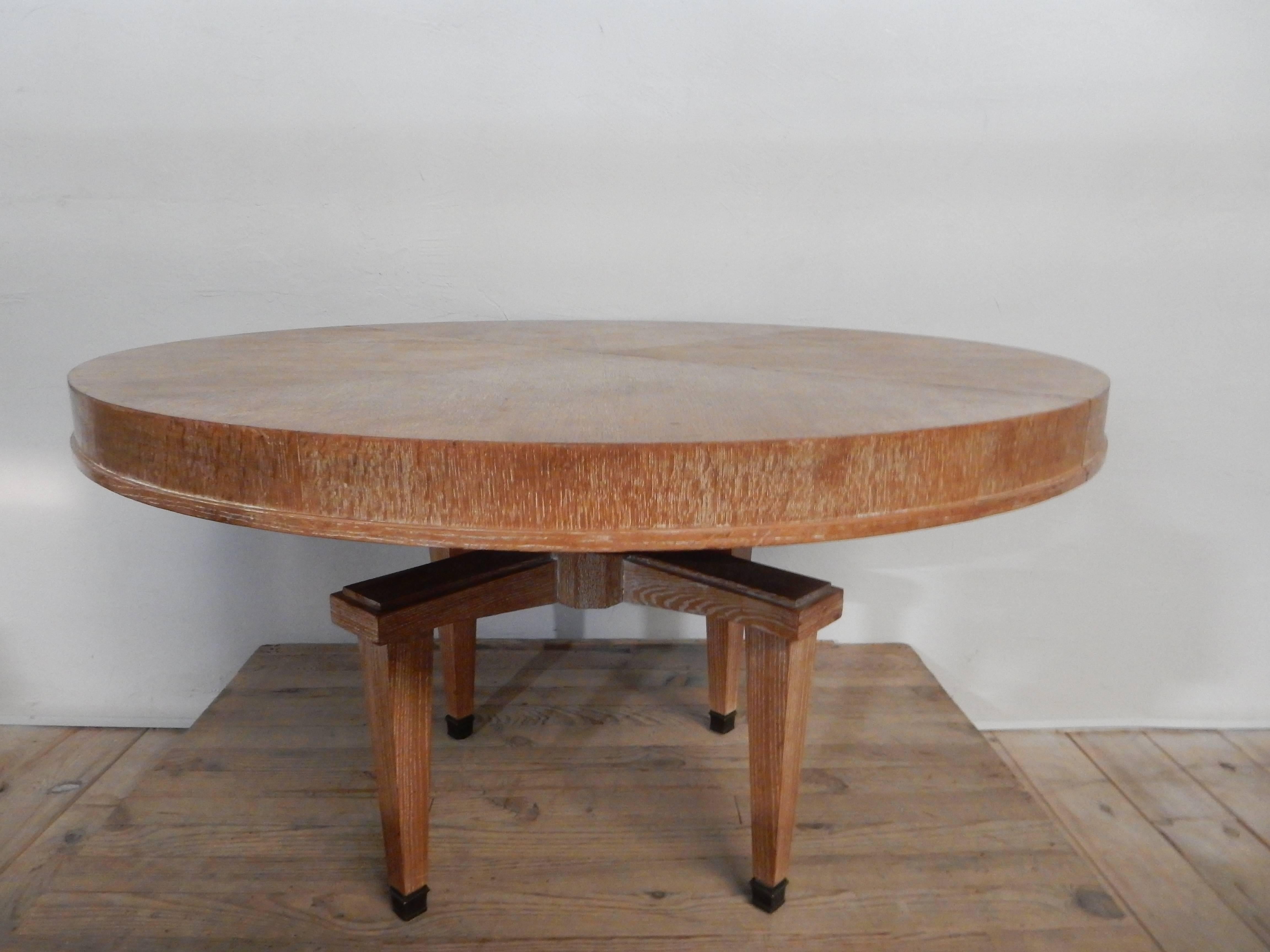 Neoclassical 1940 French Oak Extending Dining Table