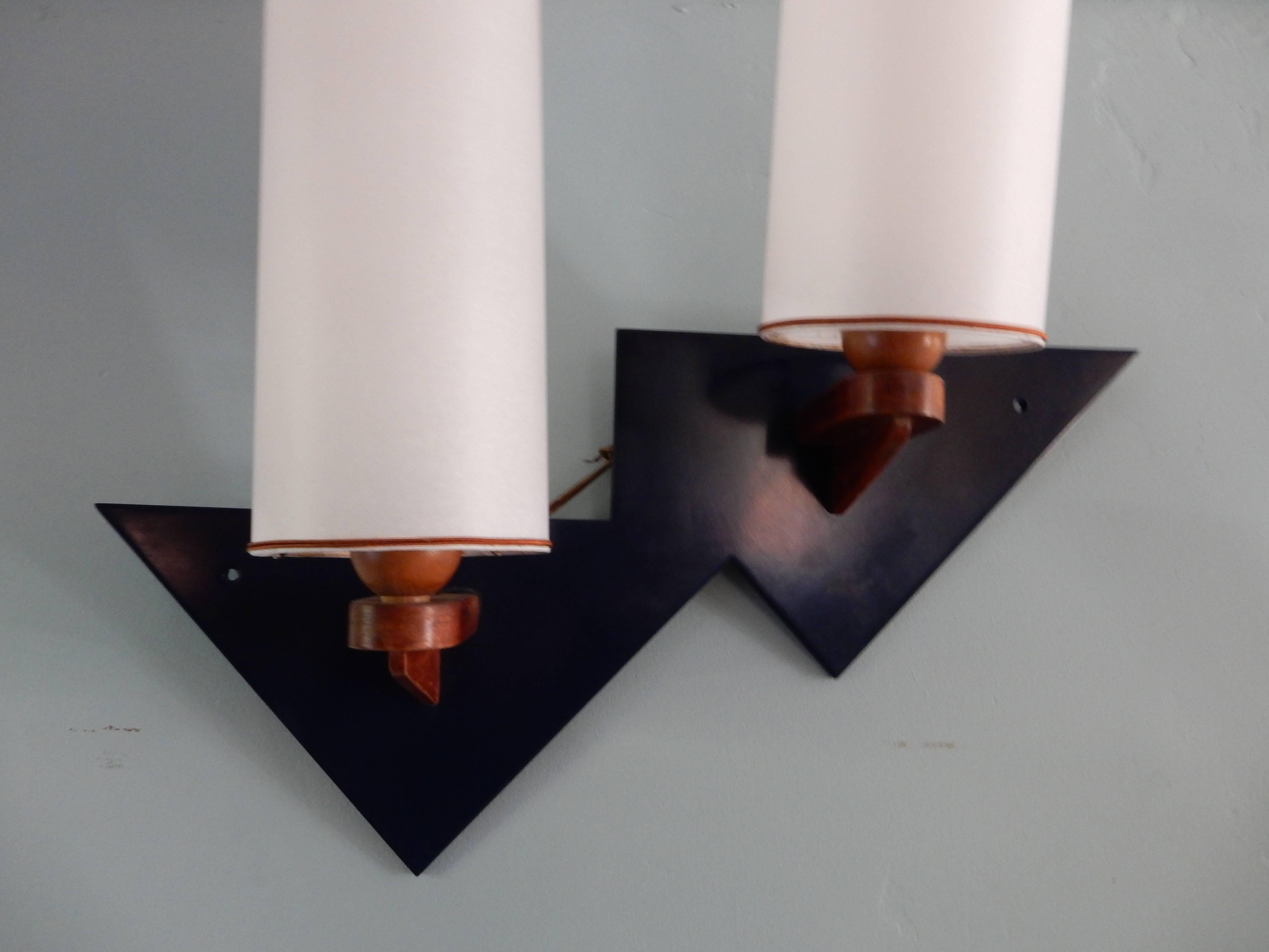 Mid-Century Modern Andre Sornay Lacquered Sconce For Sale