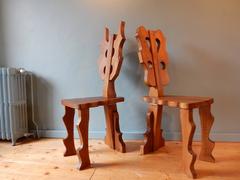 1950s Rare Pair of Neo Baroque Chairs