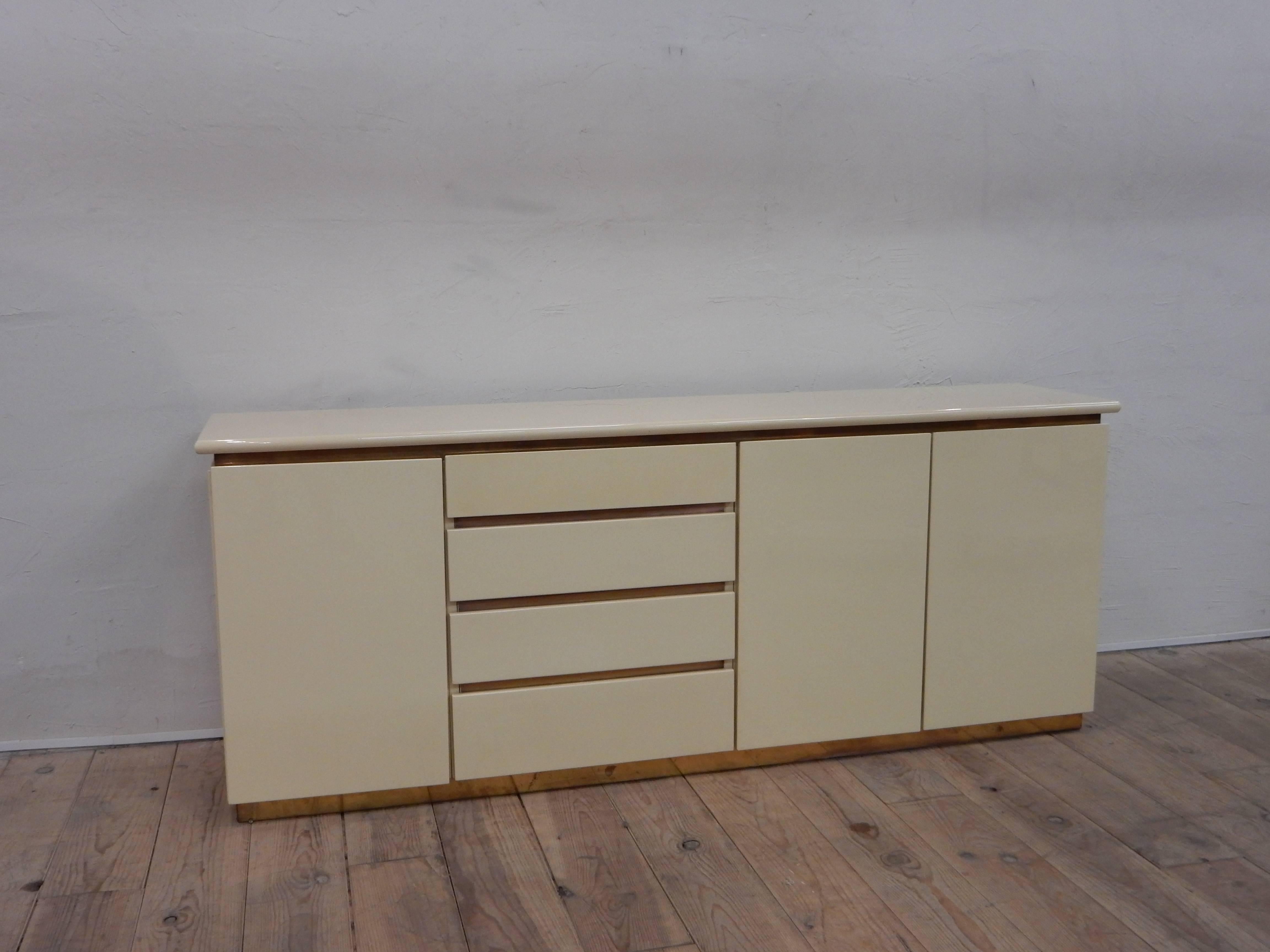 French Italian 1970 Lacquered Sideboard