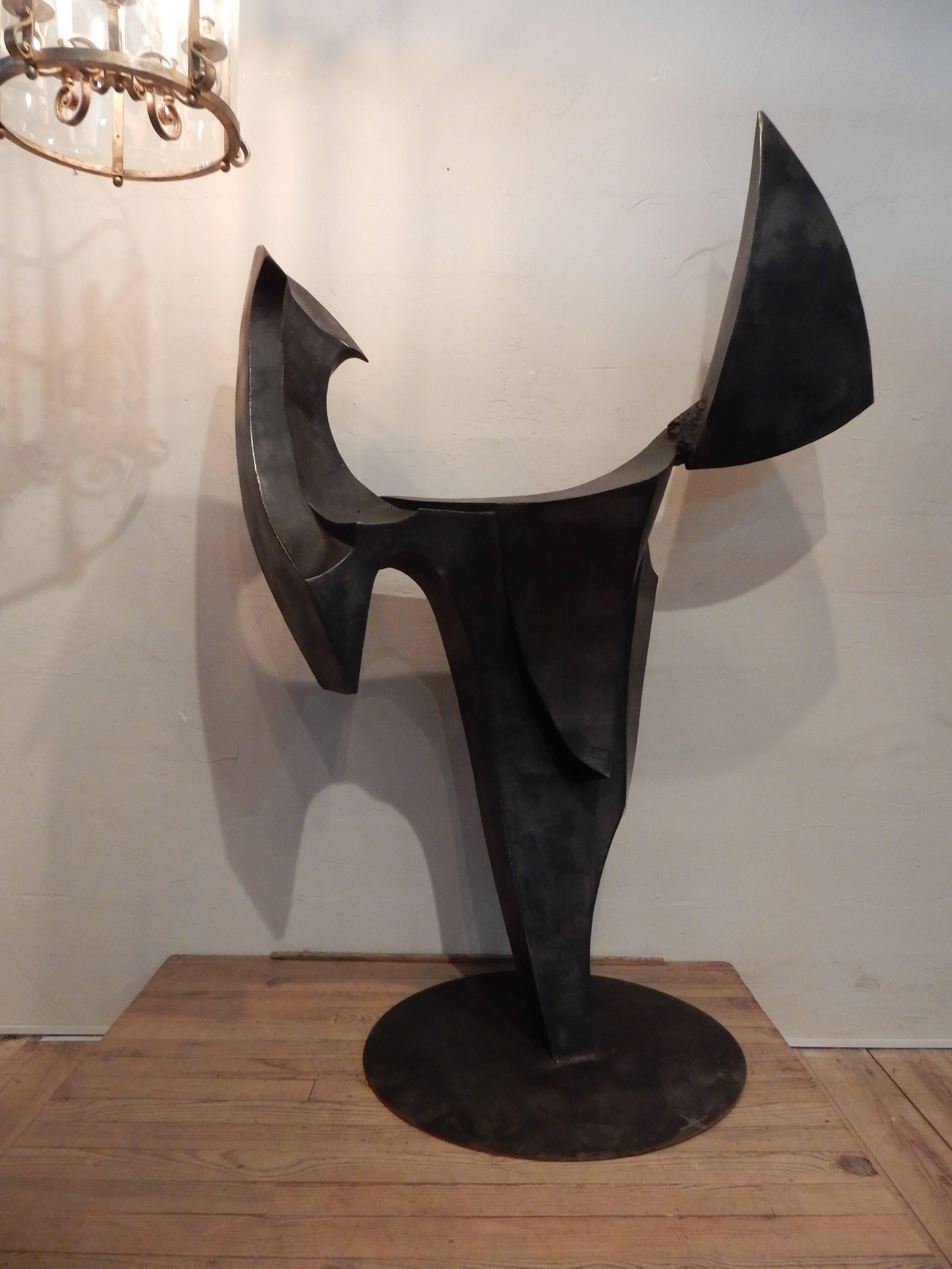 A fantastic Cyrille Husson steel contemporary sculpture.