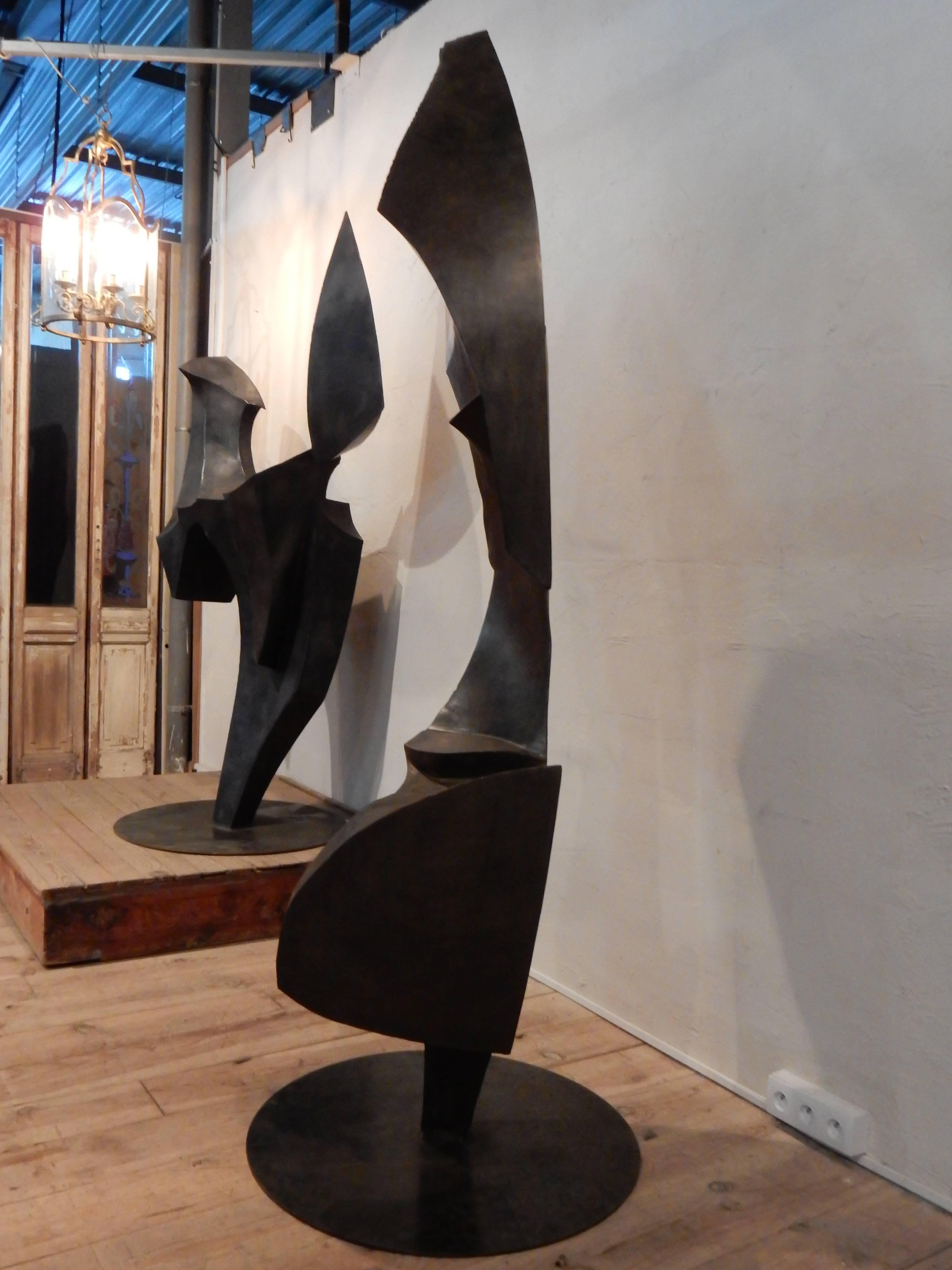 Contemporary Cyrille Husson TOTEM Steel Sculpture