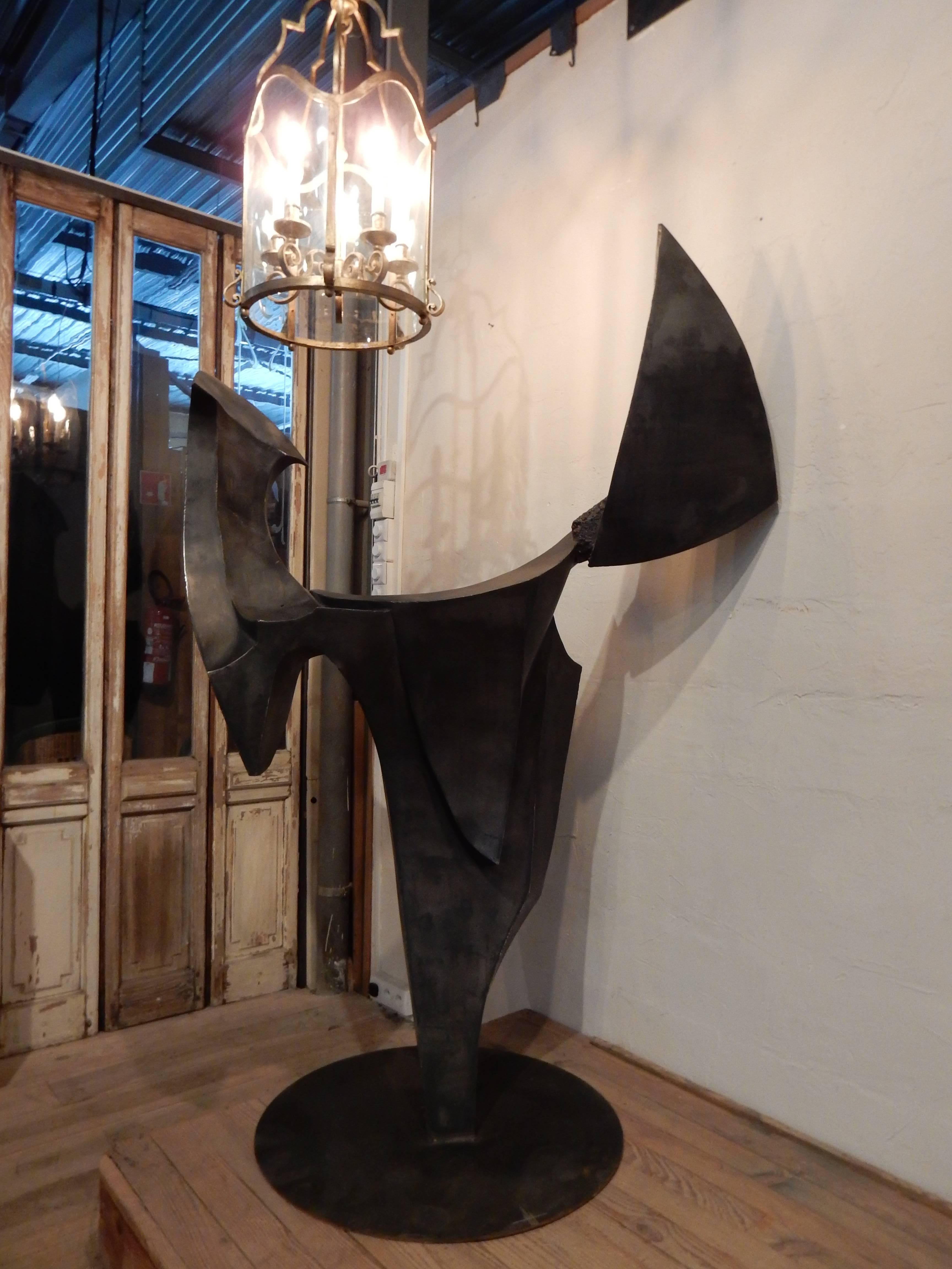 French Cyrille Husson TOTEM Steel Sculpture