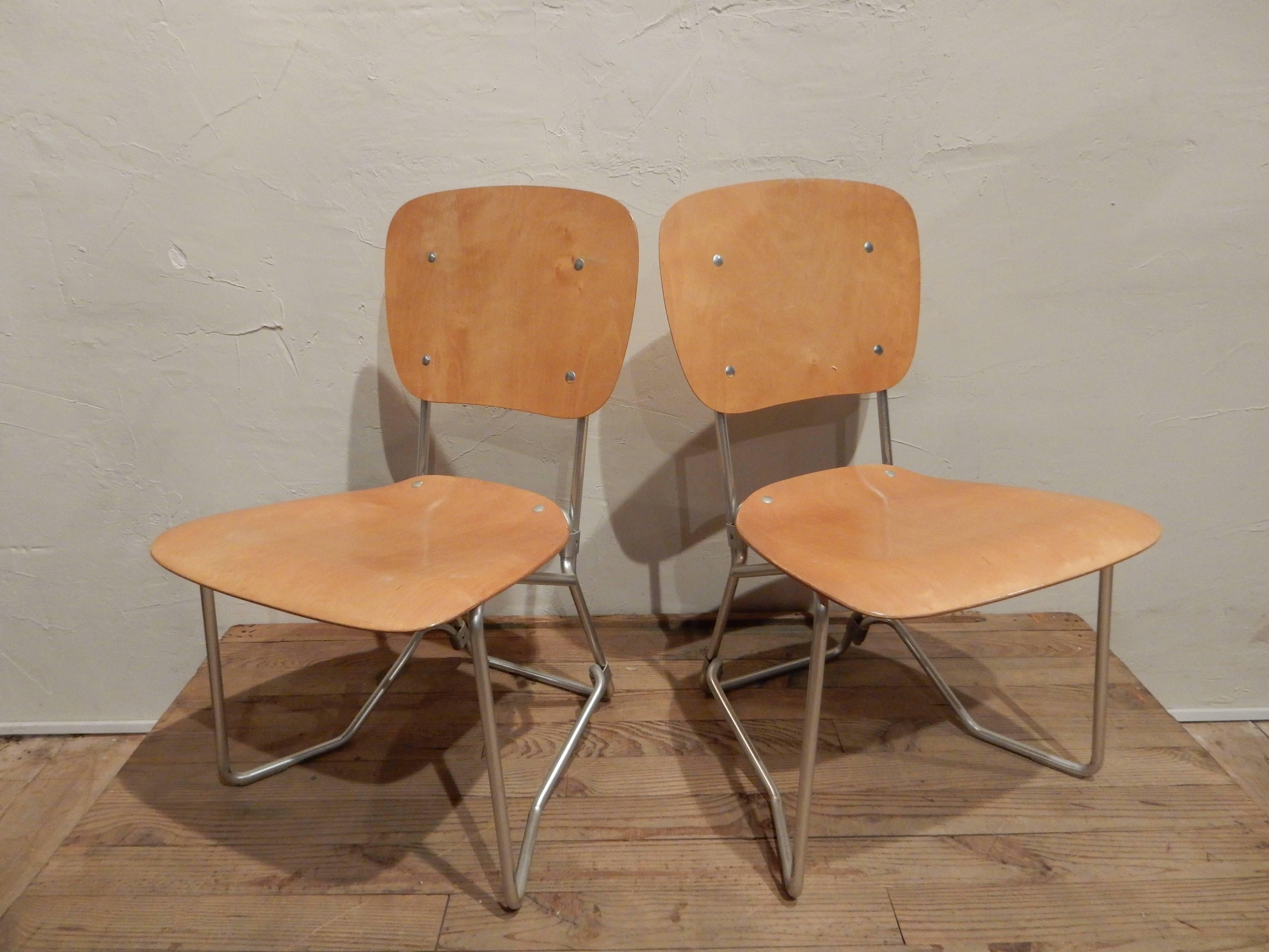 Set of Armin Wirth Law Chairs for Alu Flex In Good Condition In Couzon au Mont d'Or, FR