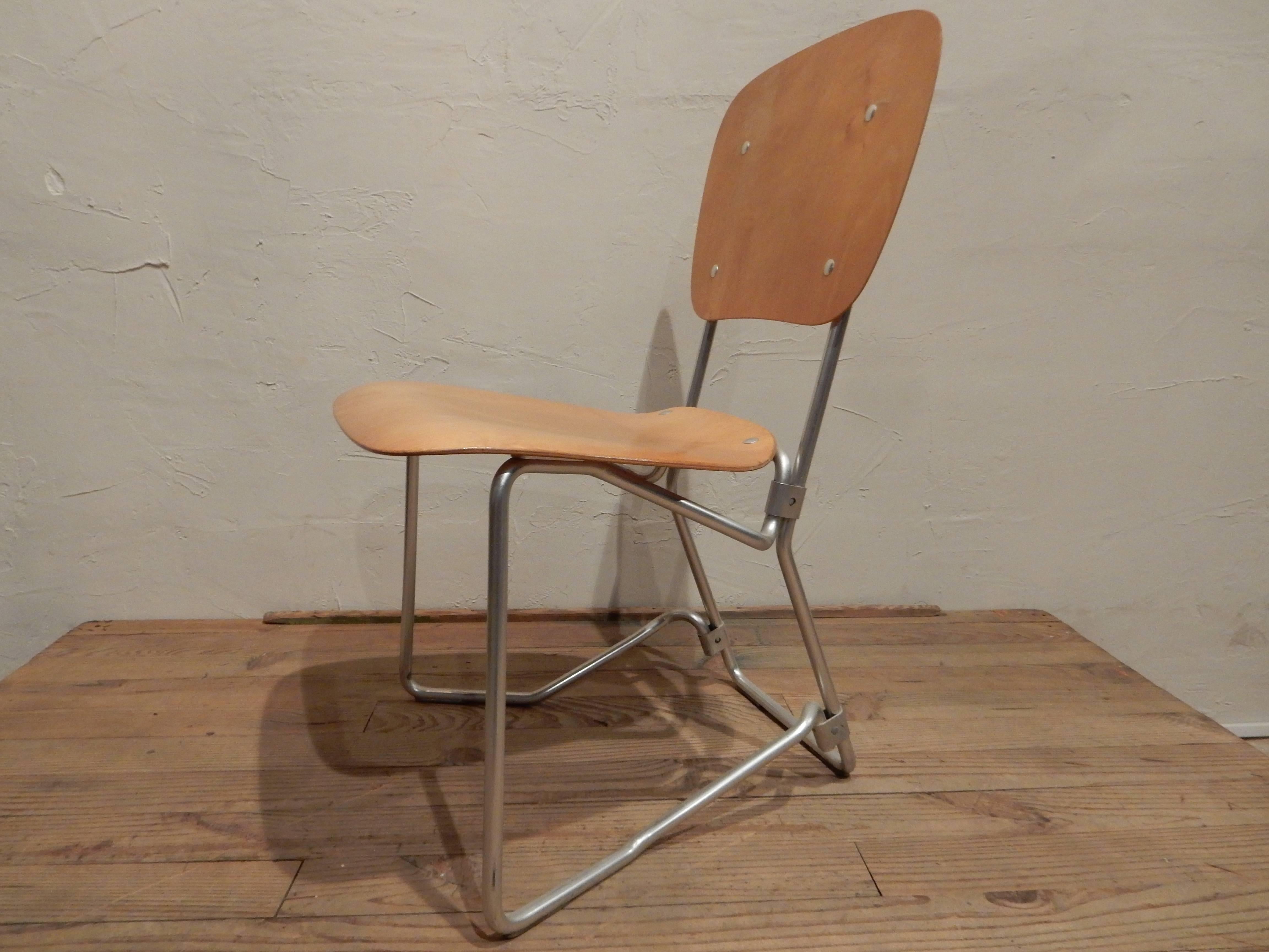 Mid-20th Century Set of Armin Wirth Law Chairs for Alu Flex