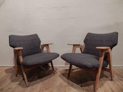 Roger Landault, 1950, Pair of Marteau Armchair