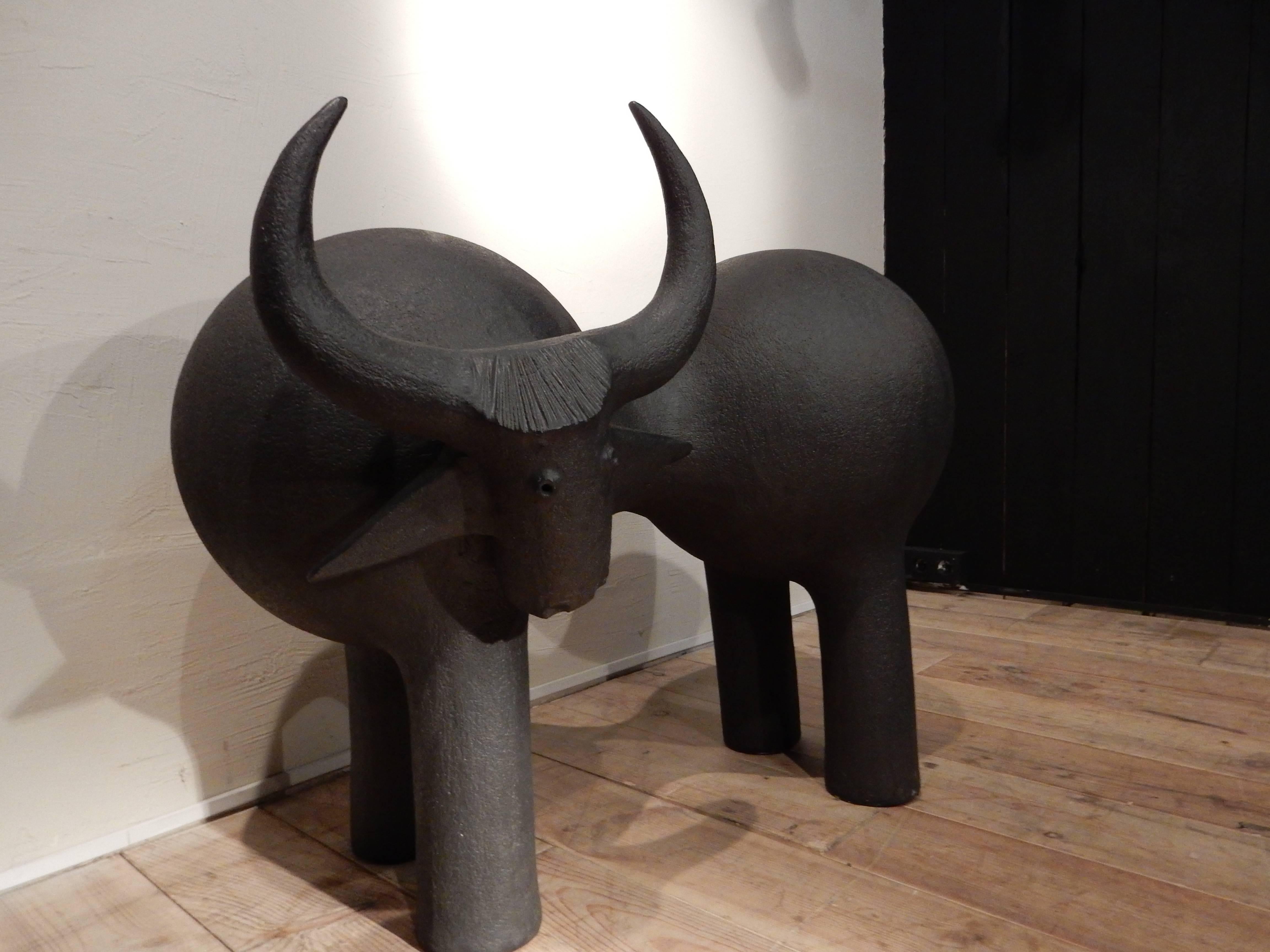 Mid-Century Modern Cyrille Husson Big Bull Unique Piece