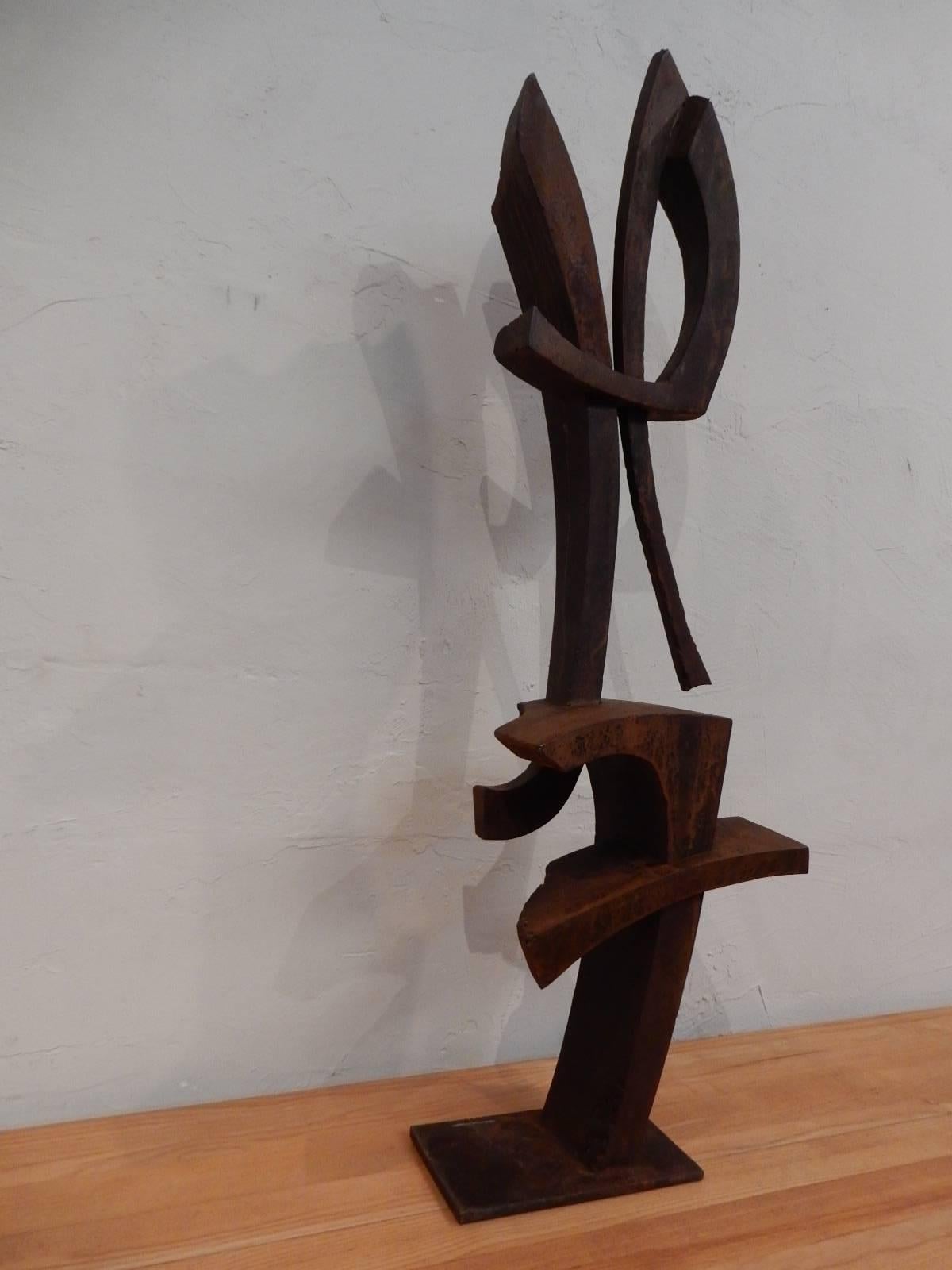 Abstract contemporary Cyrille Husson sculpture made of Korten steel,
circa 2015 unique piece.