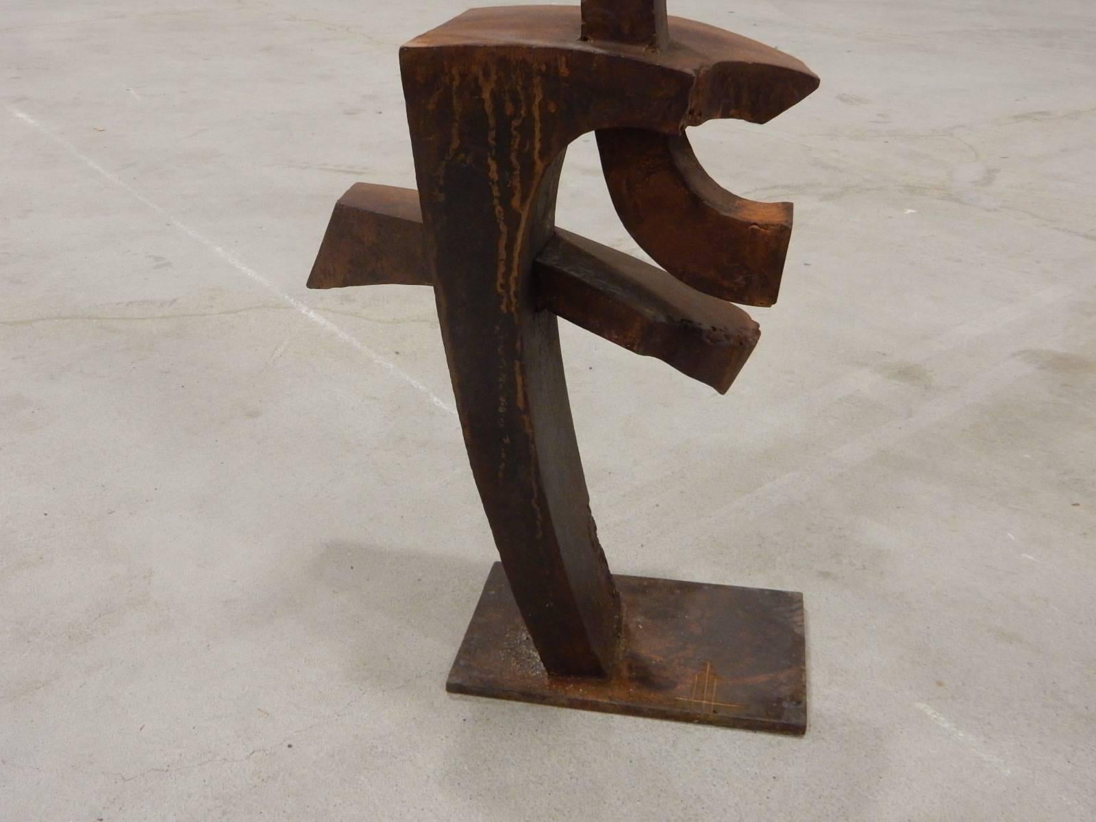 Cyrille Husson Abstract Korten Sculpture In Excellent Condition In Couzon au Mont d'Or, FR
