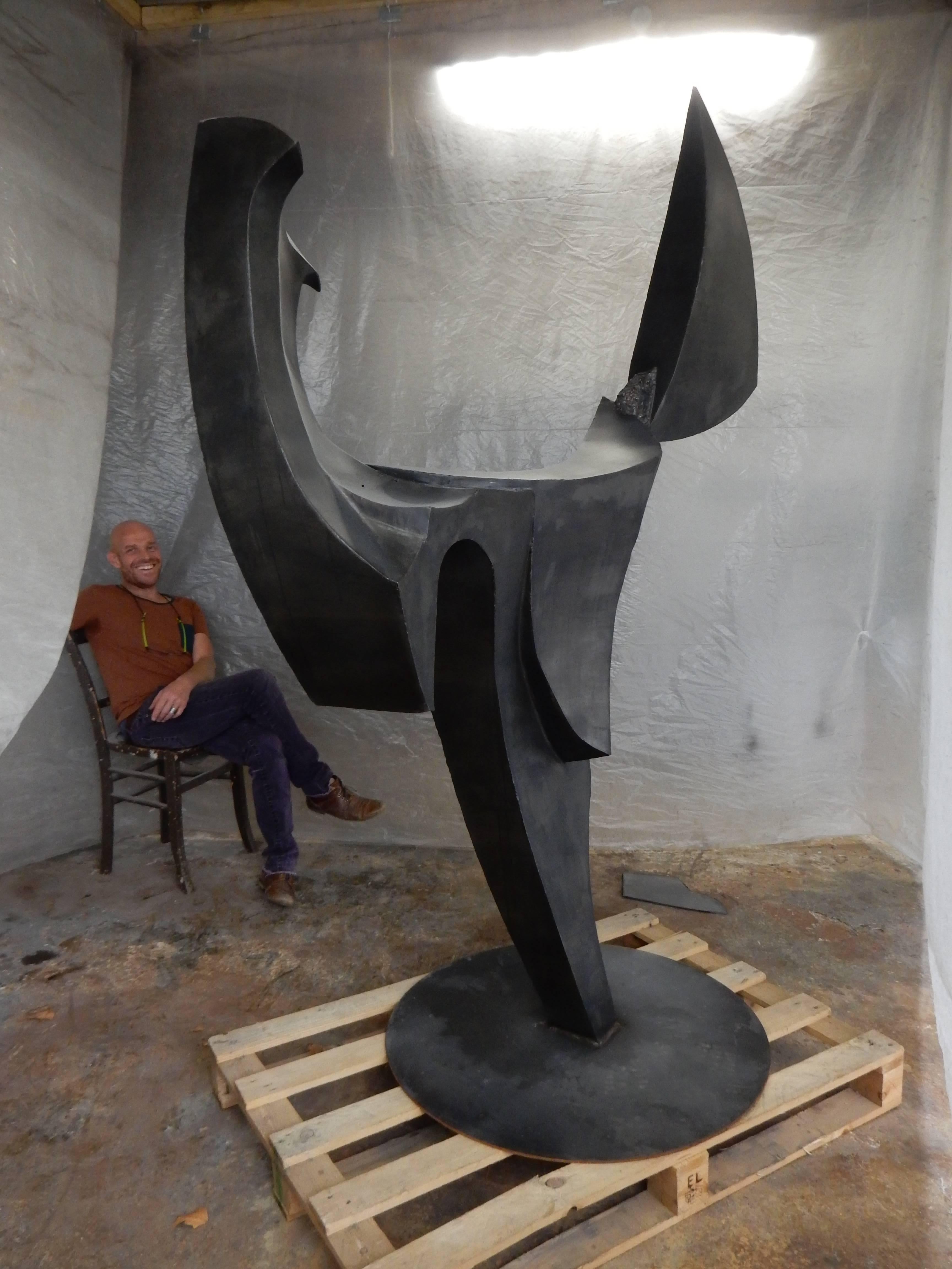 Steel Cyrille Husson Toro Sculpture For Sale