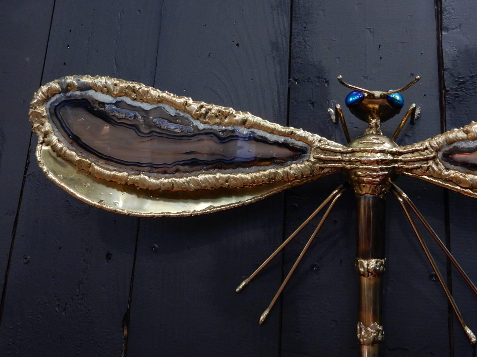Late 20th Century Jacques Duval Brasseur Dragonfly Sconce, 1970 For Sale