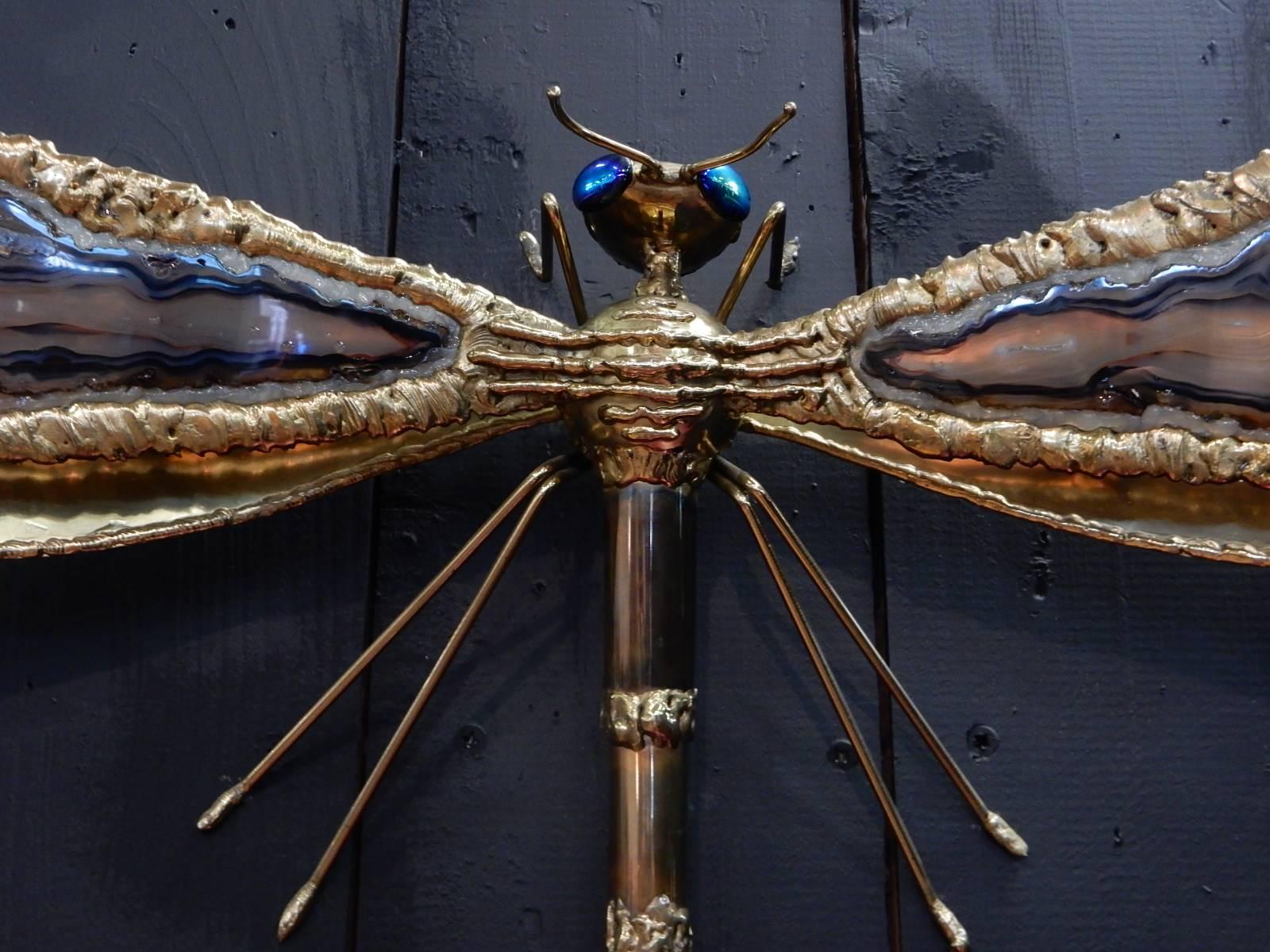 Jacques Duval Brasseur Dragonfly Sconce, 1970 For Sale 2